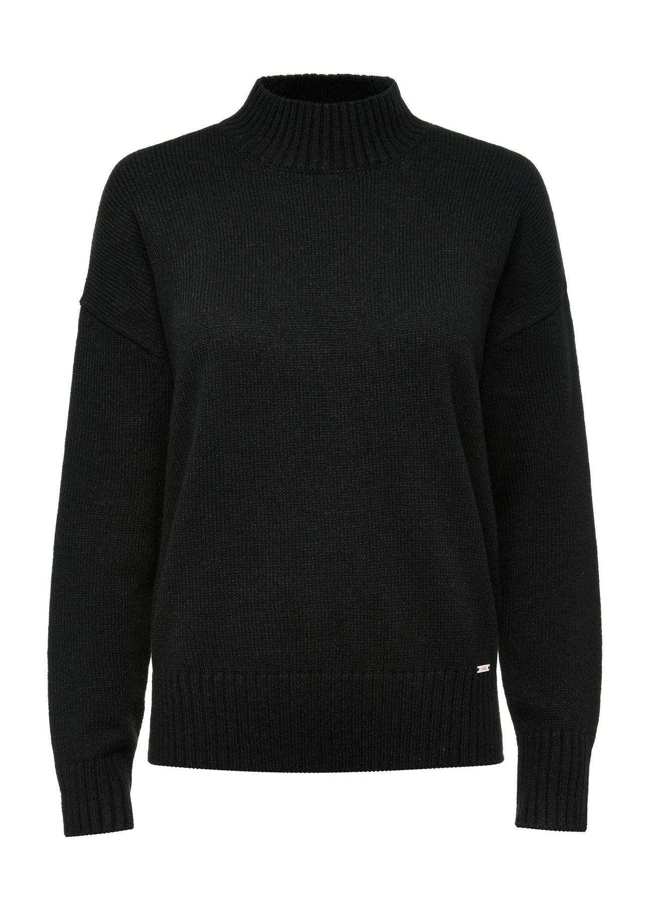 Black classic women's sweater SWEDT-0186-99(Z24)-04