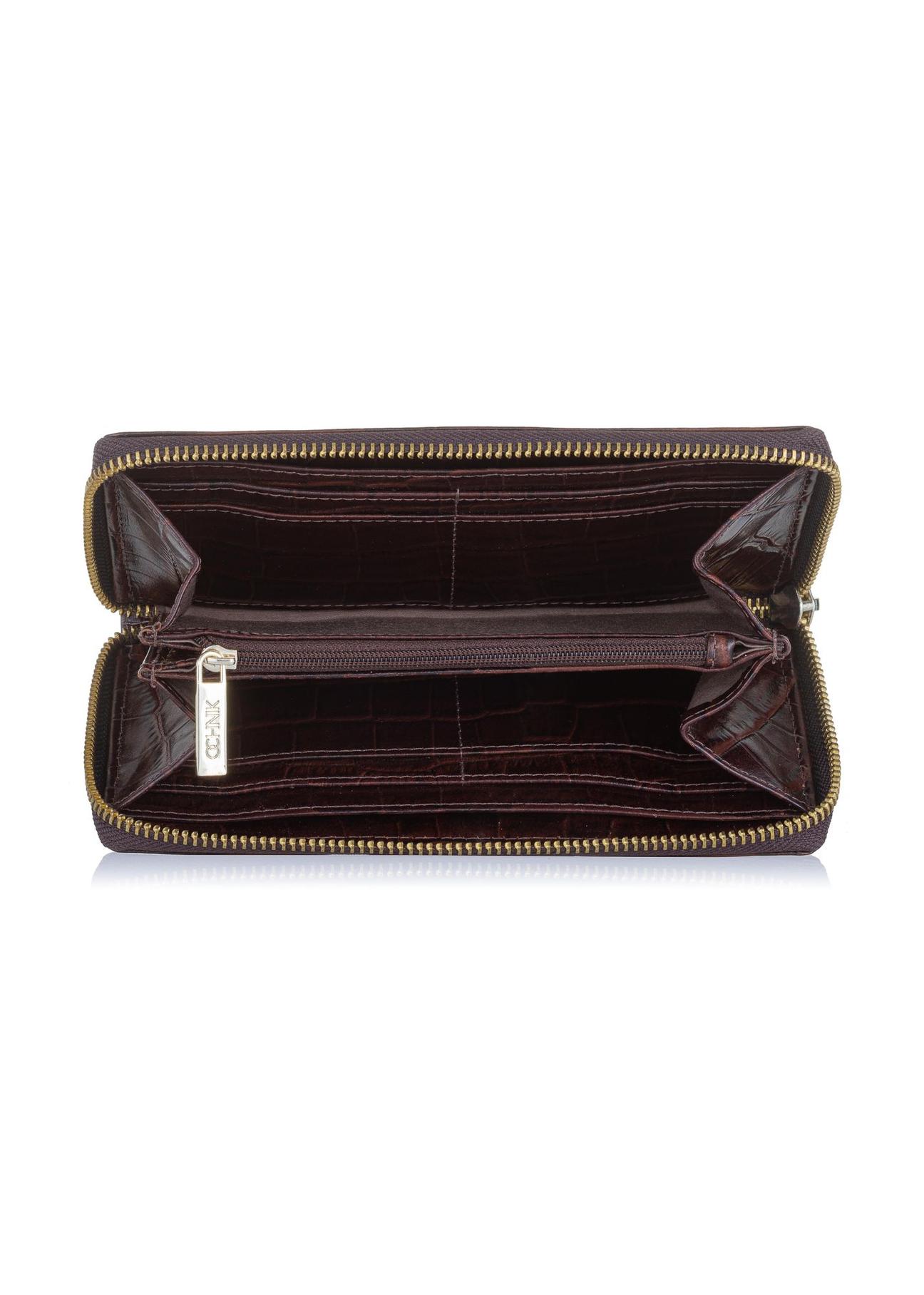 Large brown croco women's wallet PORES-0844-89(W23)-05