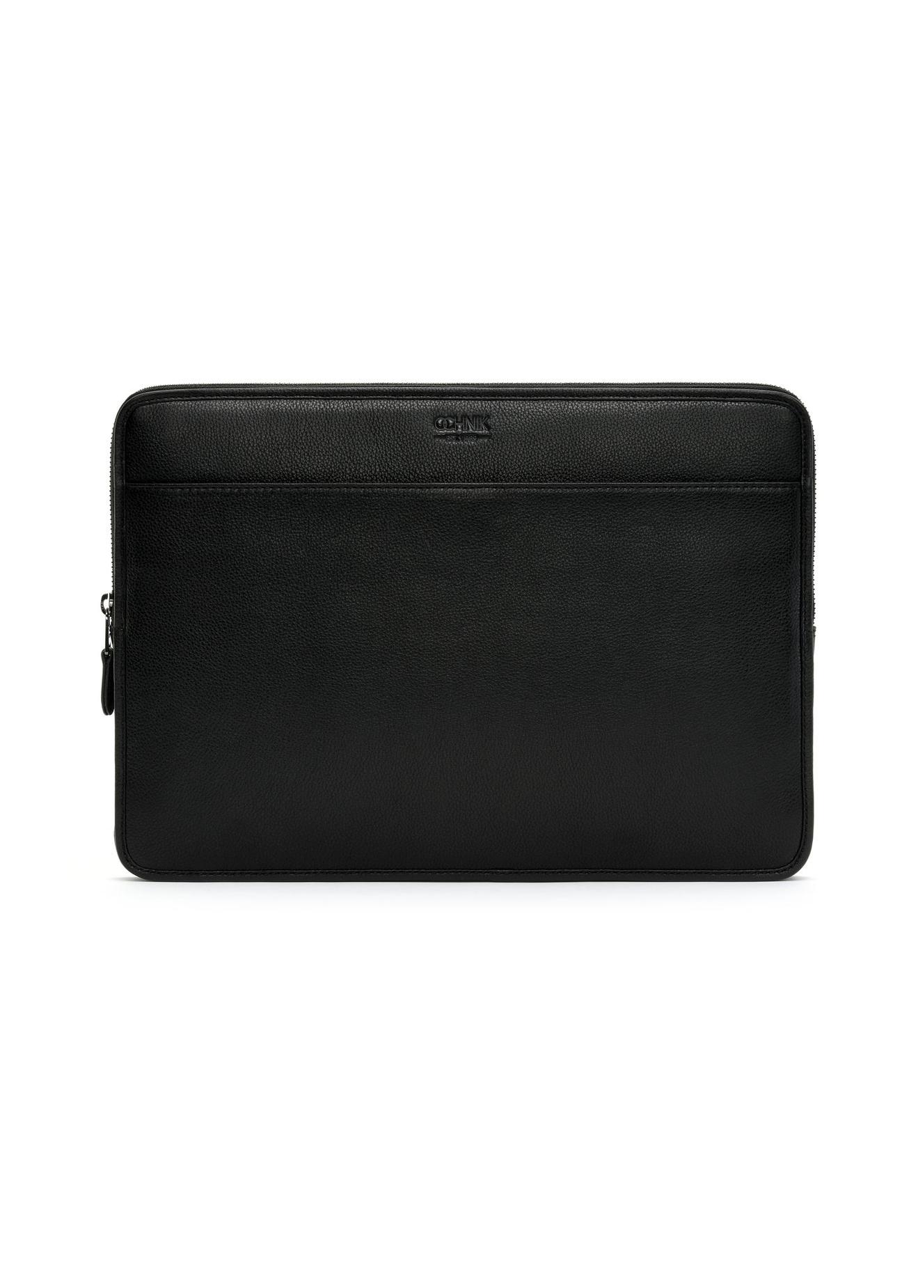 Black leather laptop briefcase TORMS-0455-99(W25)-01