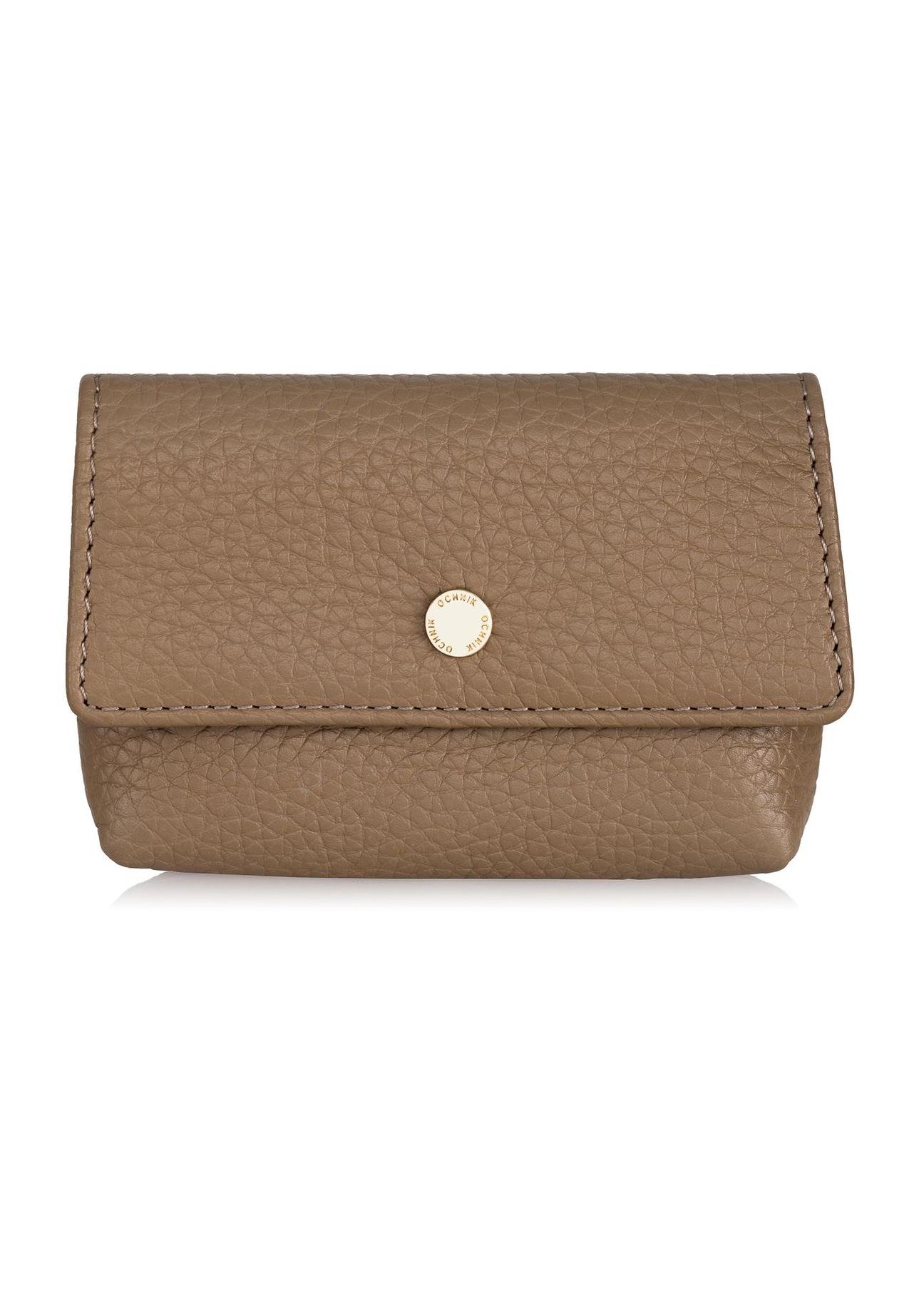 Non-stiff beige leather wallet PORES-0895-81(Z23)-01