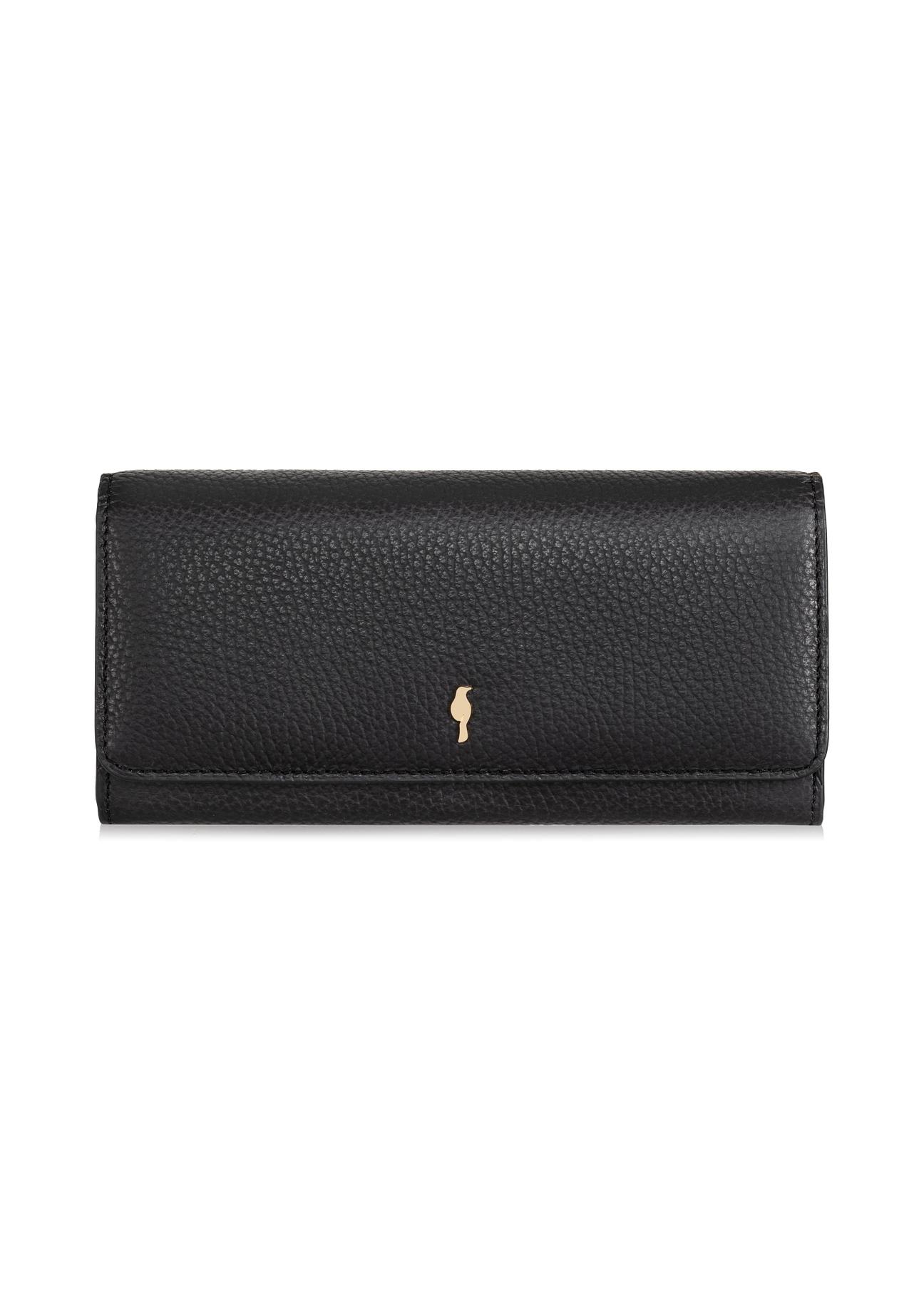 Large black leather wallet for women PORES-0893-99(Z23)-01