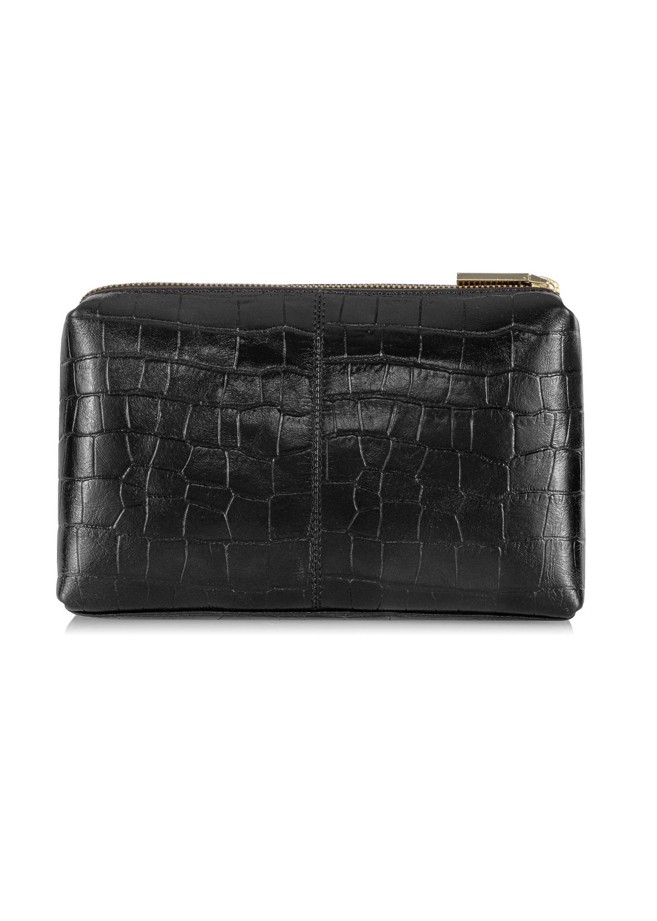 Women's black leather cosmetic bag TORES-1013-99(W24)-04