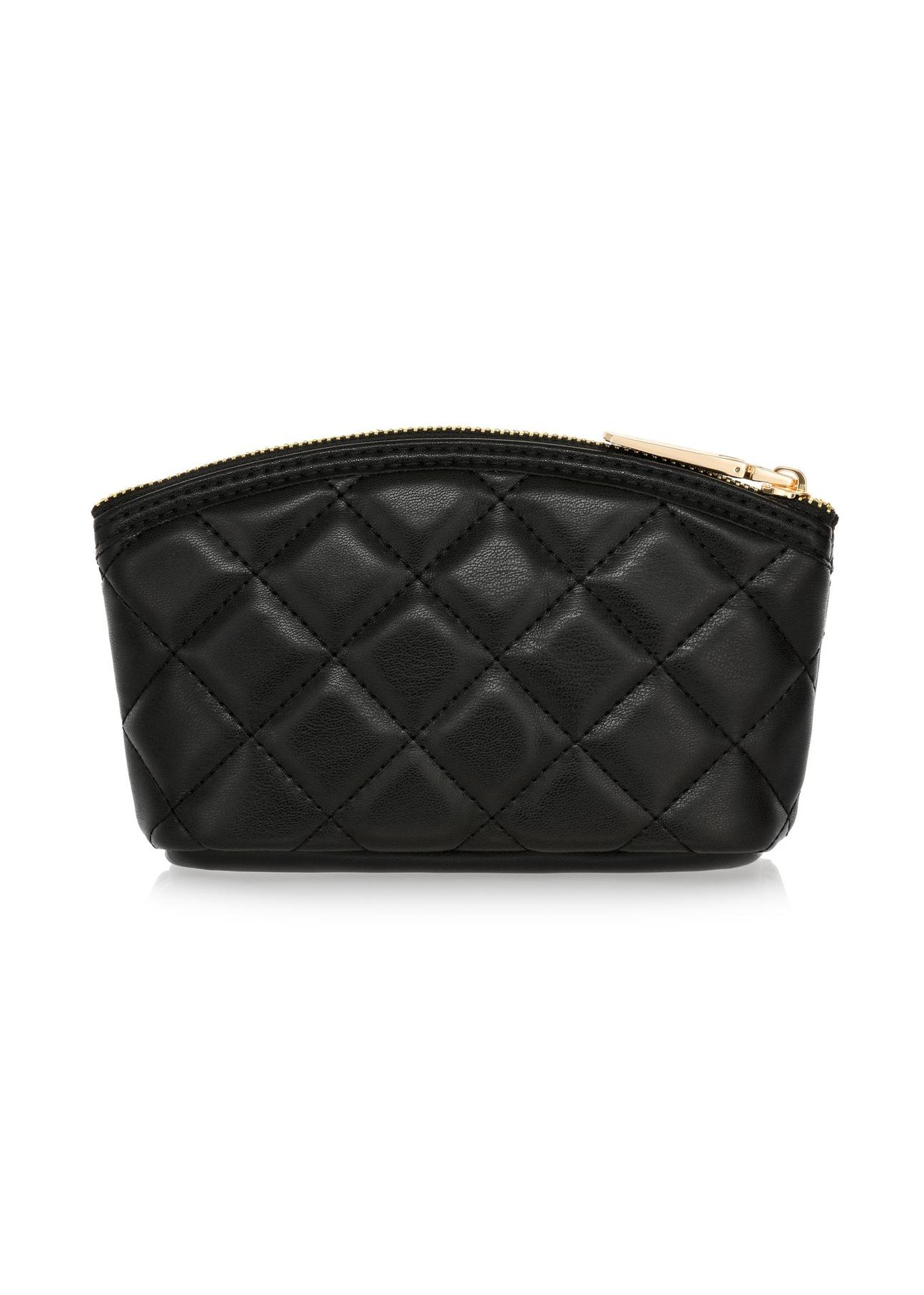 Black quilted women's cosmetic bag TOREC-0935-99(W24)-02