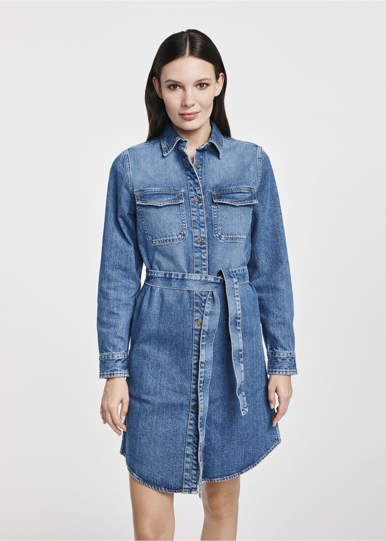 Denim shirt dress SUKDT-0213-69(W25)-04