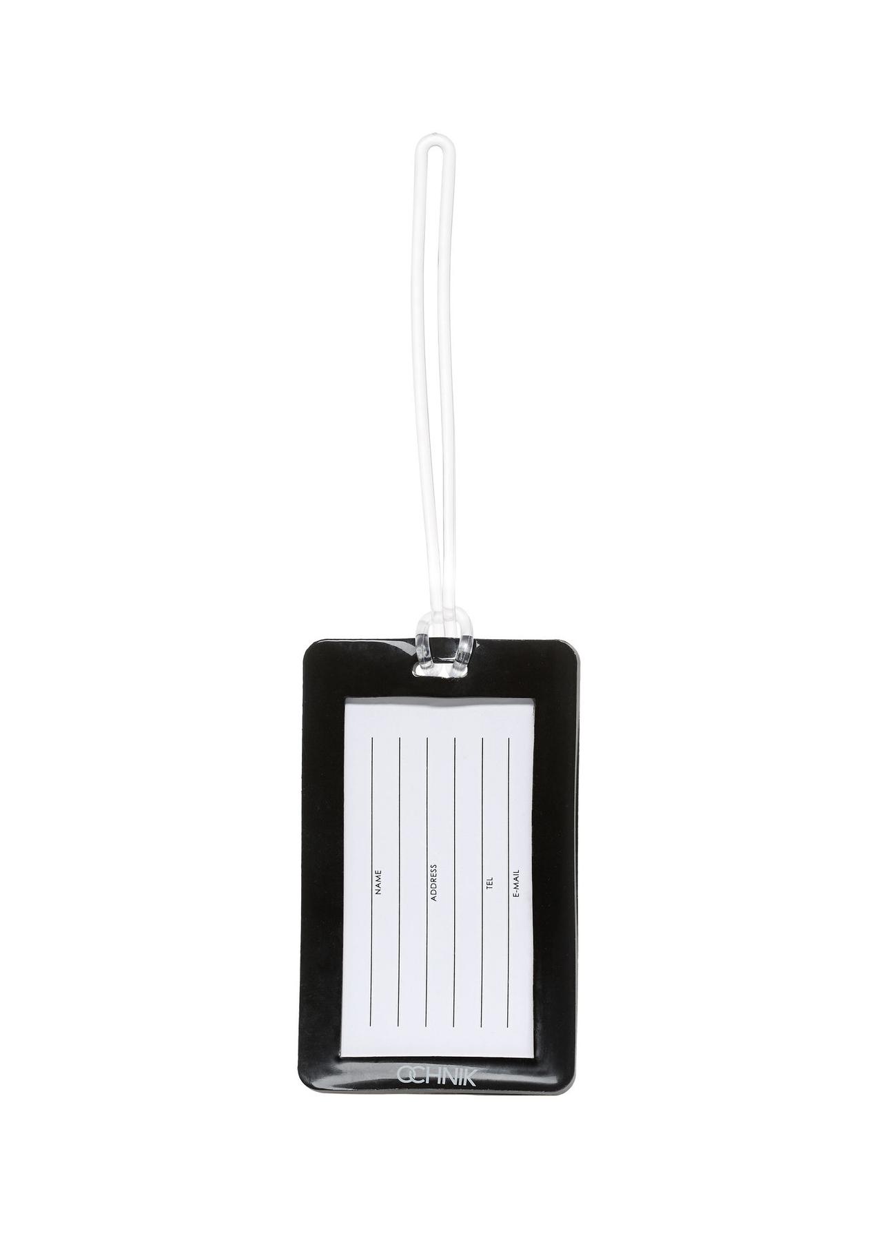 Black luggage tag with monogram AW-005-0004-98(W24)-03