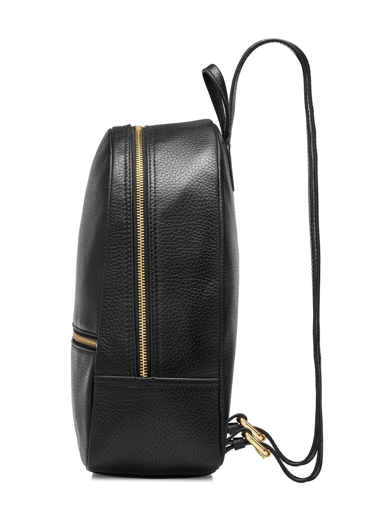 Black leather women's backpack TORES-0898C-99(W25)-03