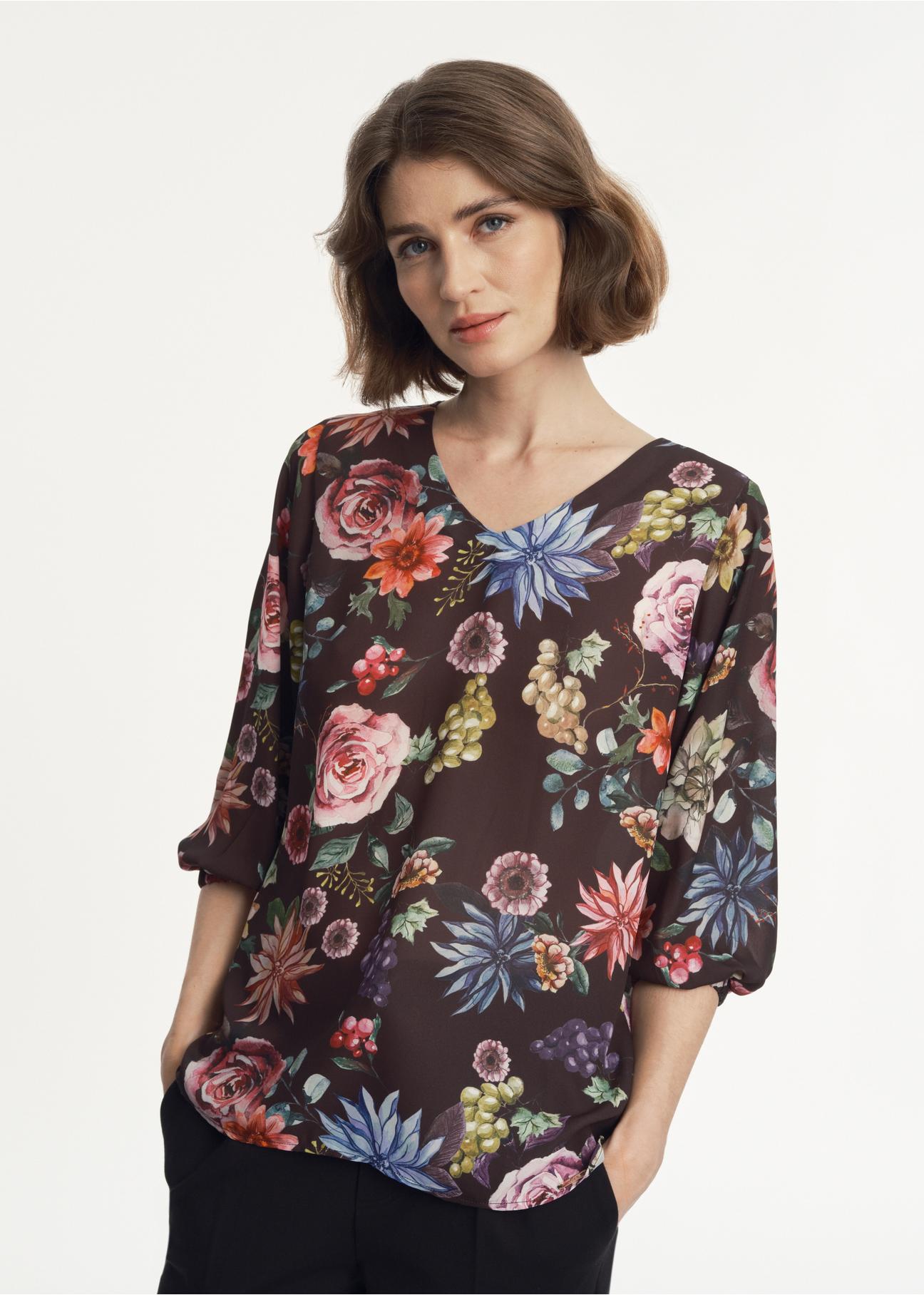 Lightweight floral blouse for women BLUDT-0167-98(Z23)-01