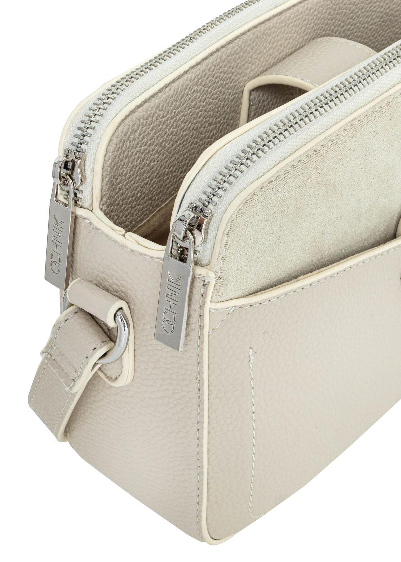 Cream three-compartment women's handbag TOREC-0830A-12(W25)-06