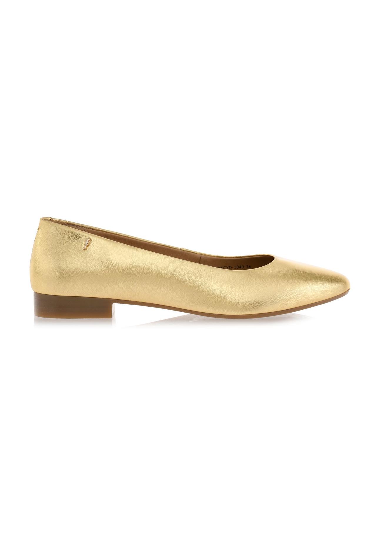 Gold leather ballerinas BUTYD-1049-28(W24)-01