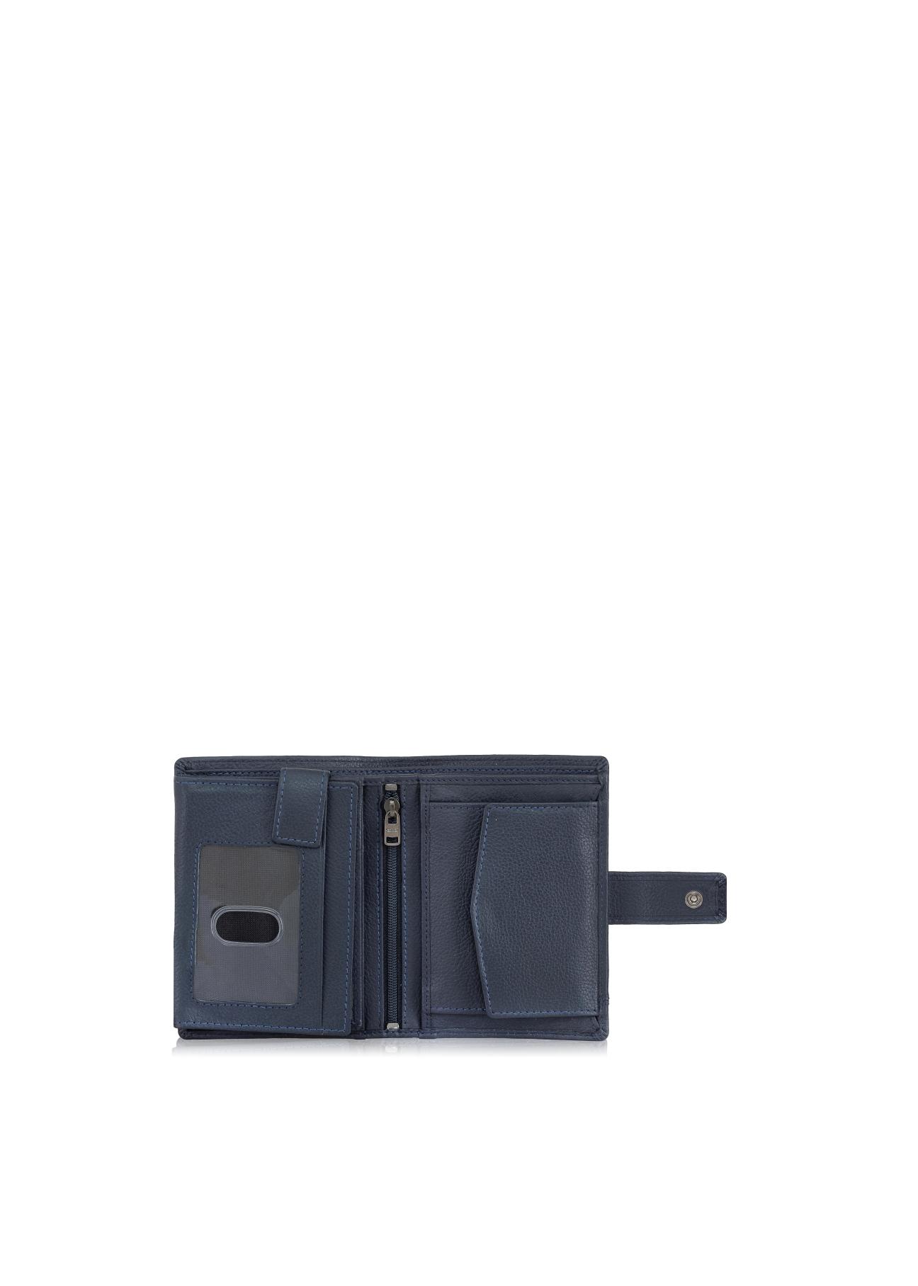 Men's navy blue leather wallet PORMS-0010-69(W24)-03