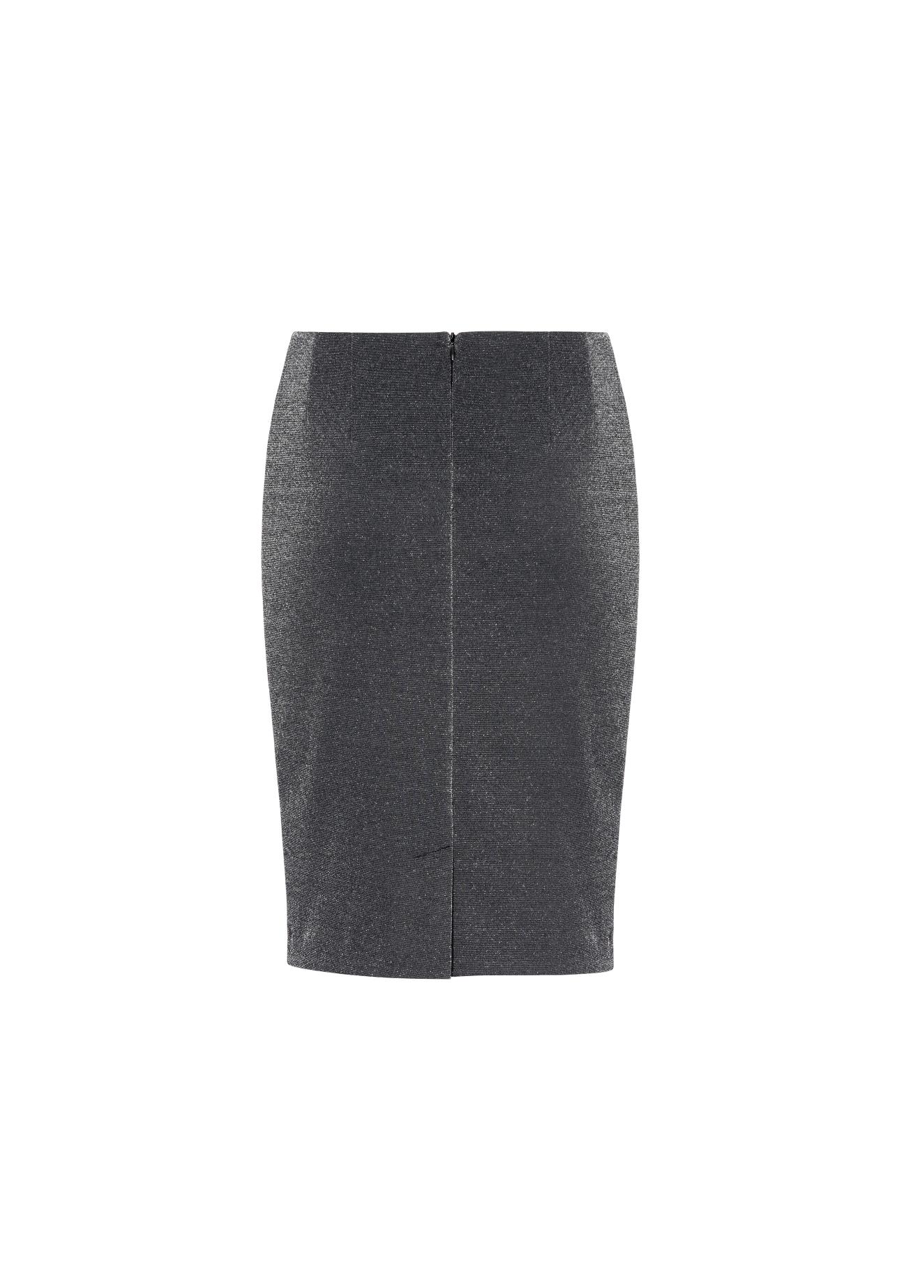 Metallic gray pencil skirt SPCDT-0021-96(Z18)-02