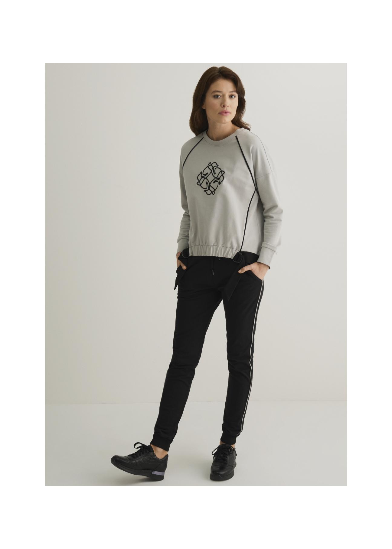 Gray women's sweatshirt with monogram BLZDT-0070-91(W23)-04