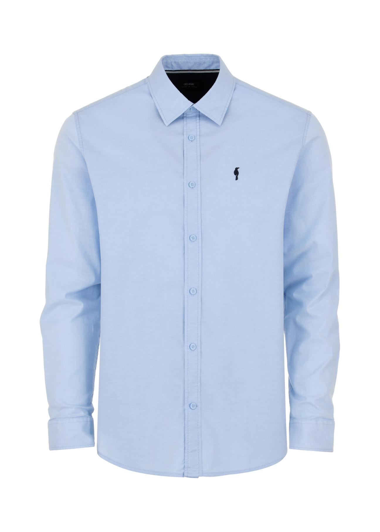 Blue men's shirt KOSMT-0323-60(W24)-04