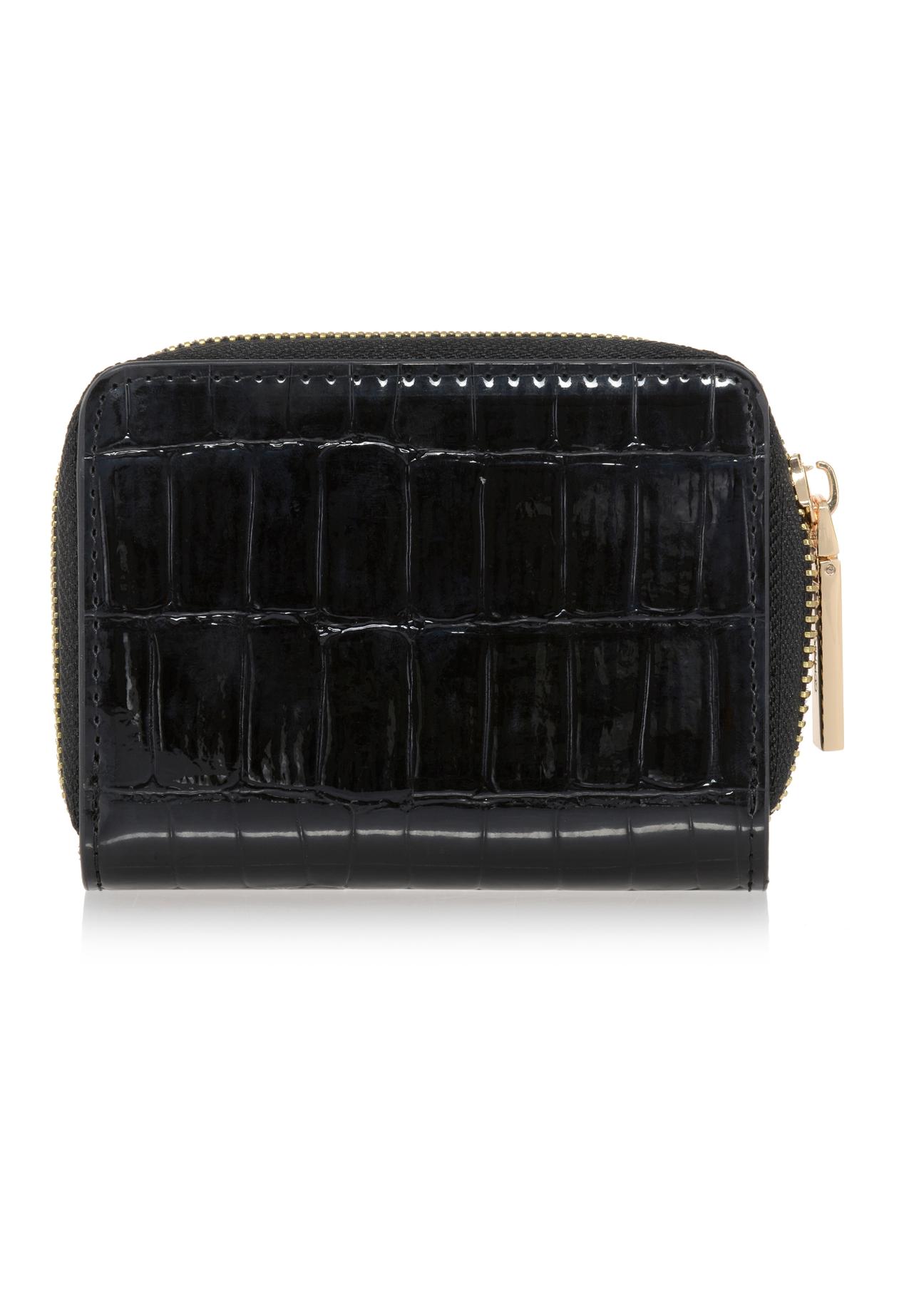 Women's small black croco wallet POREC-0352-97(Z24)-02