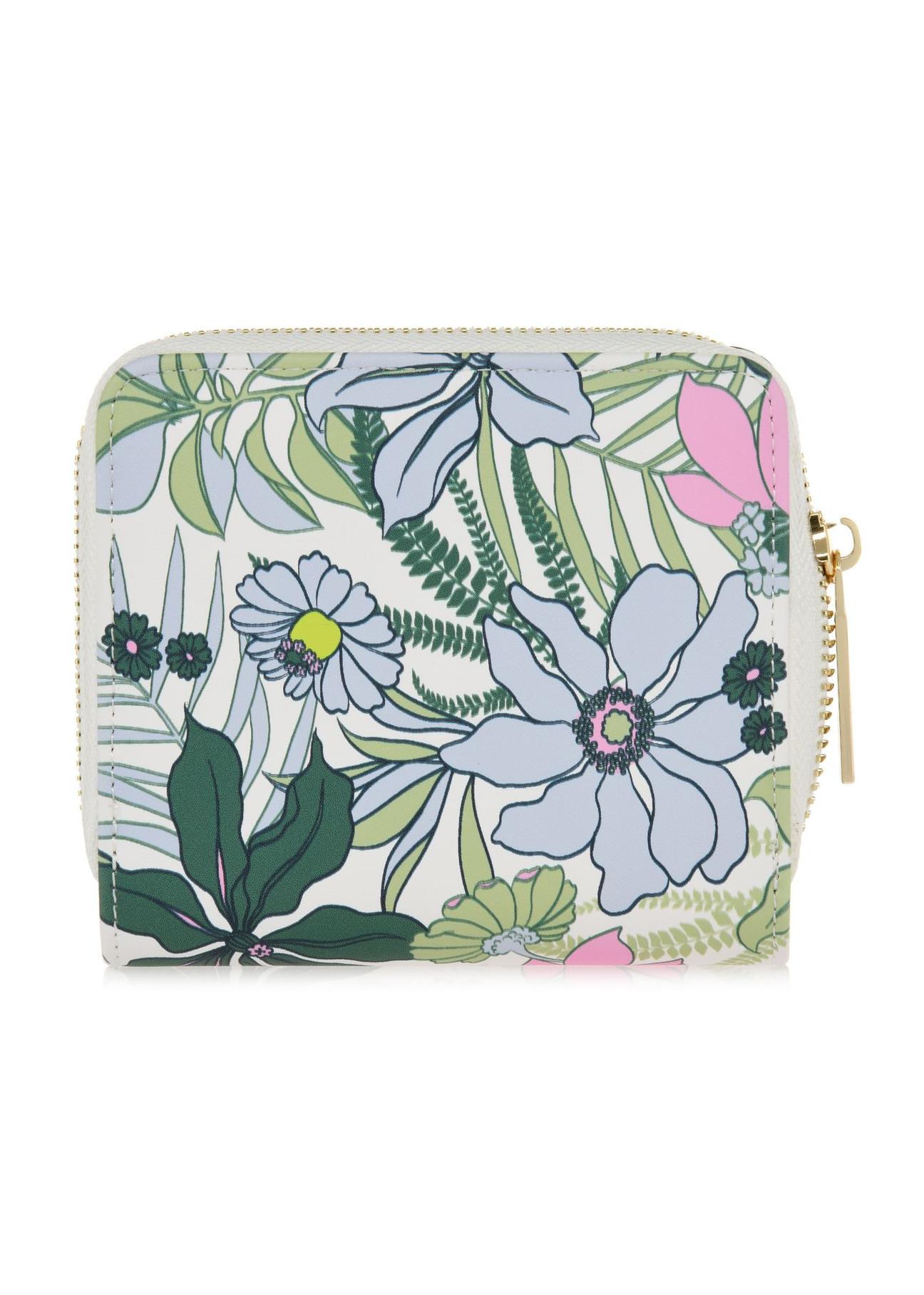 Women's small wallet with floral pattern POREC-0374-15(W24)-02