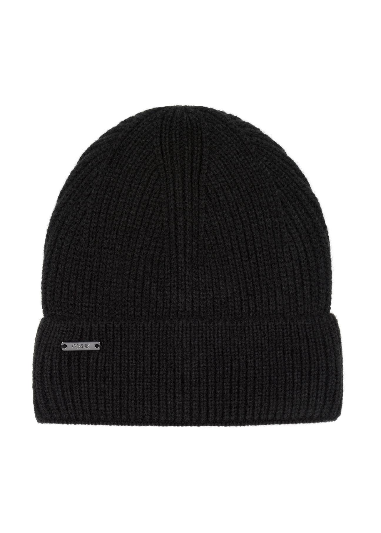 Women's black winter hat CZADT-0162-99(Z23)-02