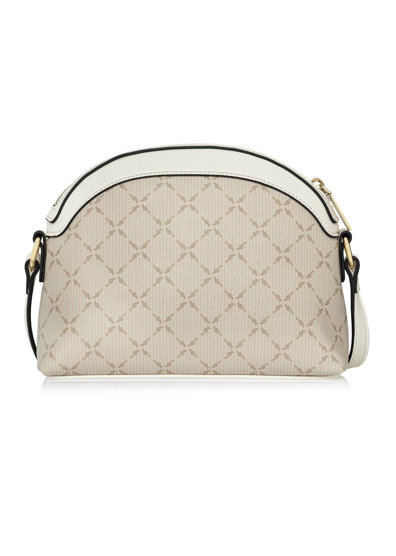 Beige semicircular messenger bag with monogram TOREC-1025-81(W25)-04