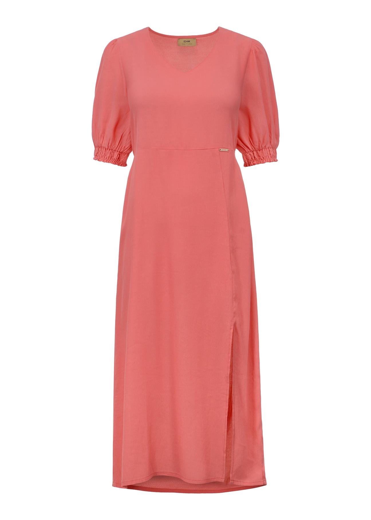 Pink dress with slit SUKDT-0153-31(W23)-05