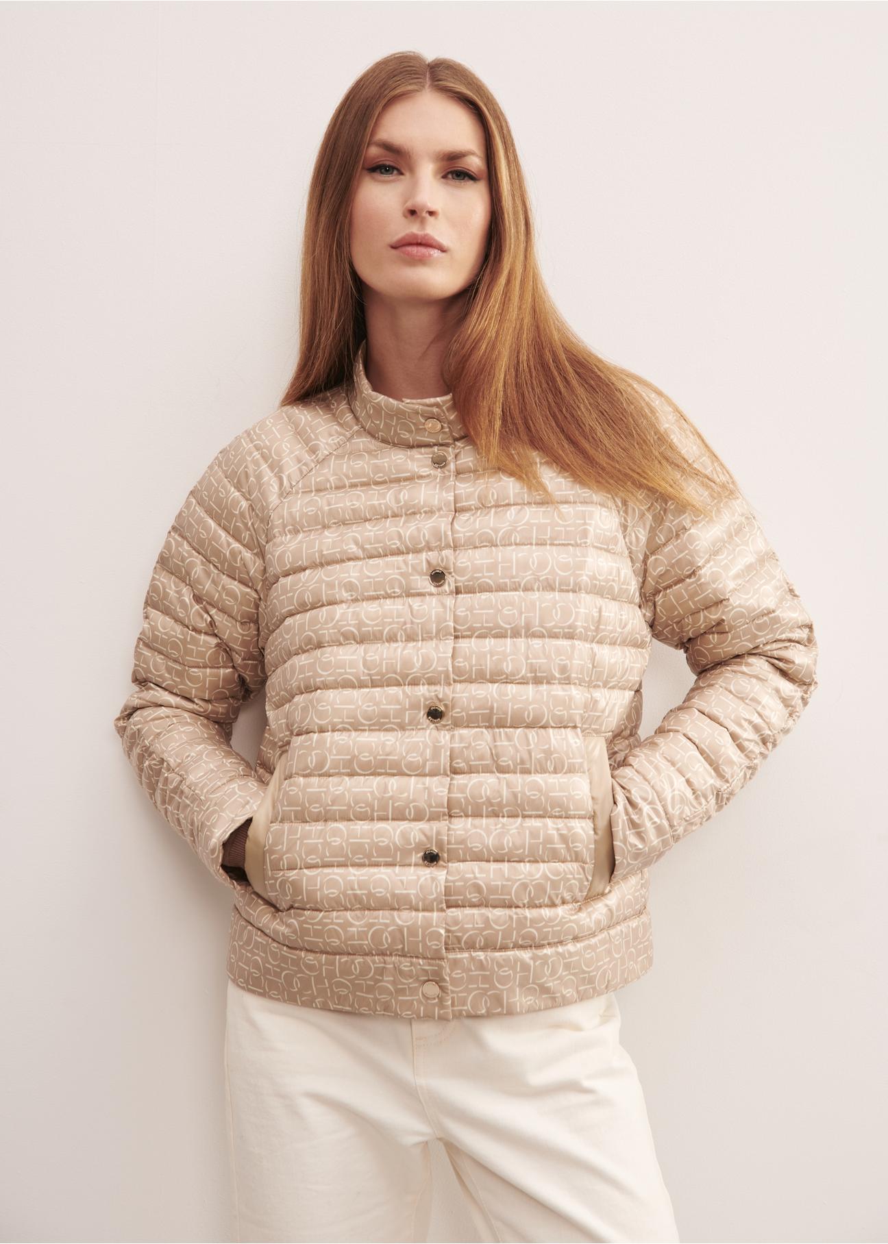 Women's monogrammed quilted jacket KURDT-0434-95(W23)-01