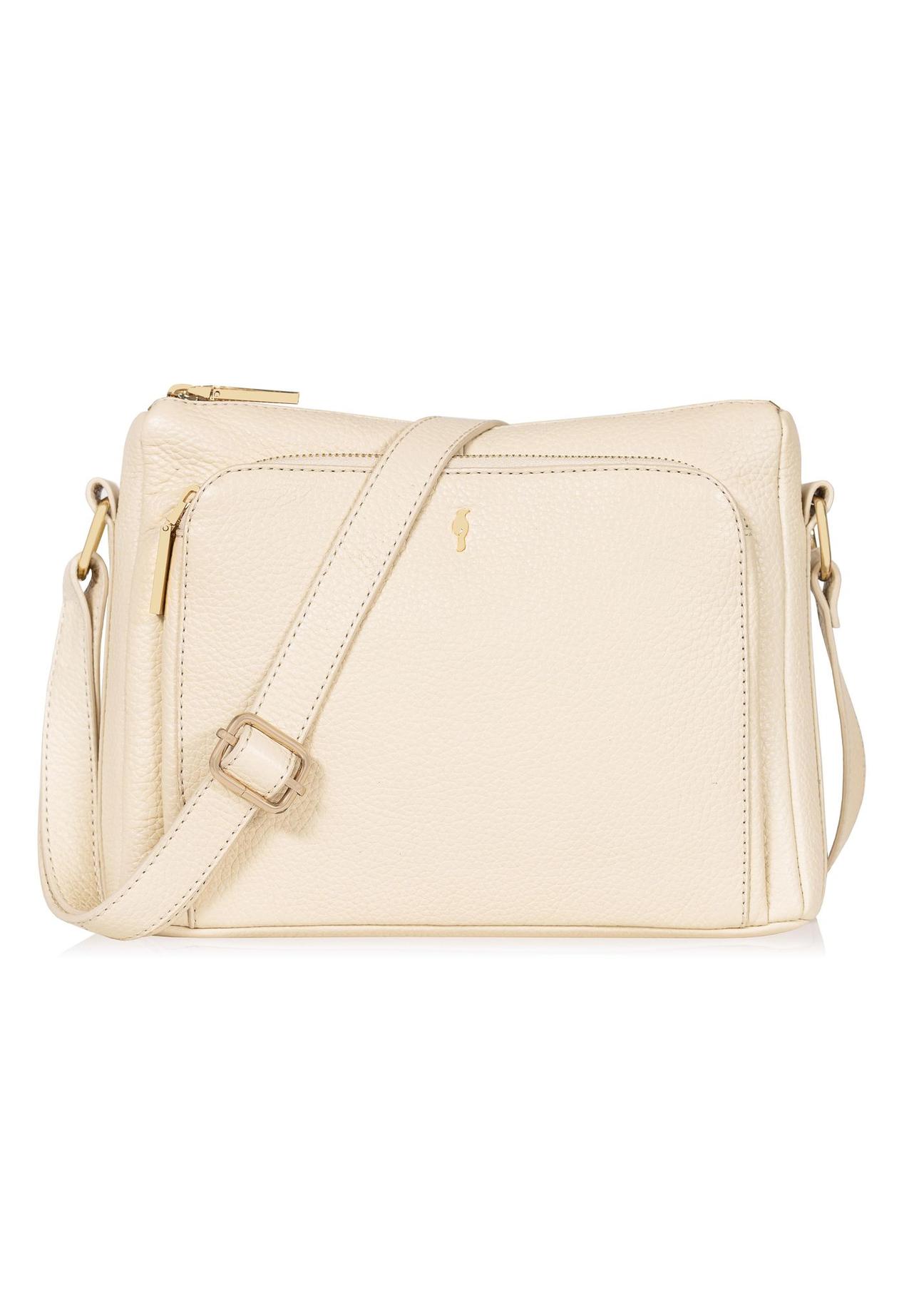 Cream leather handbag for women TORES-0983-12(W24)-01