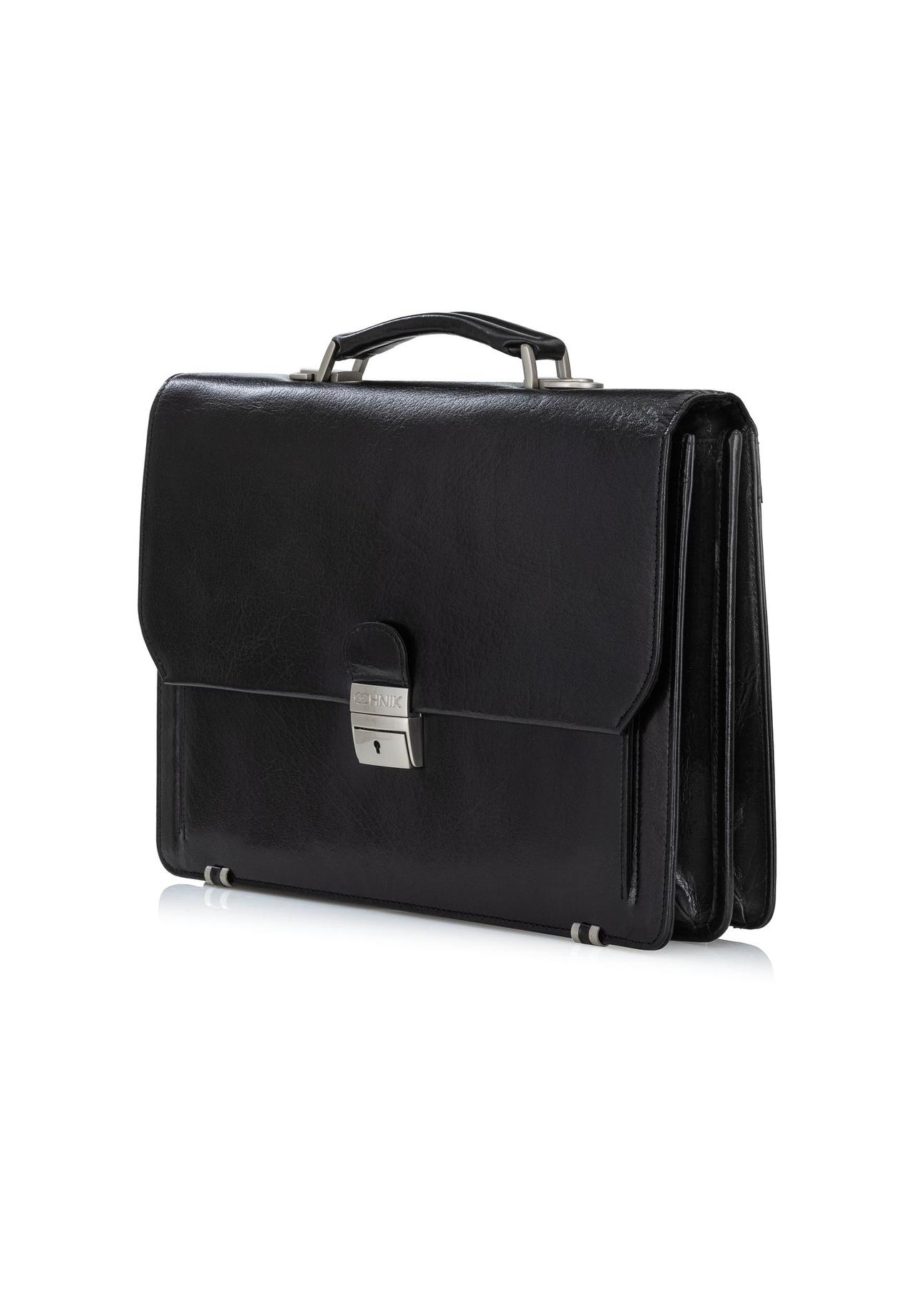 Black leather briefcase VB-200A-99(KS)-08