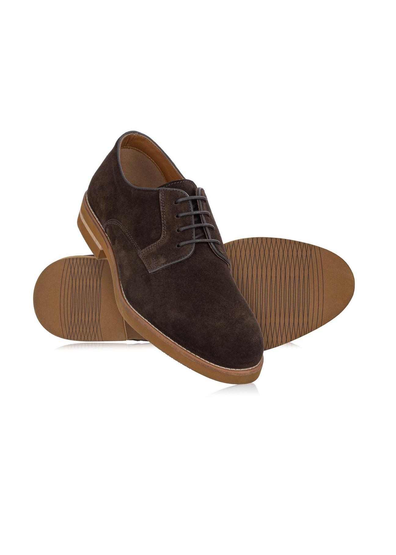 Brown leather men's half shoes BUTYM-0451-90(W24)-04