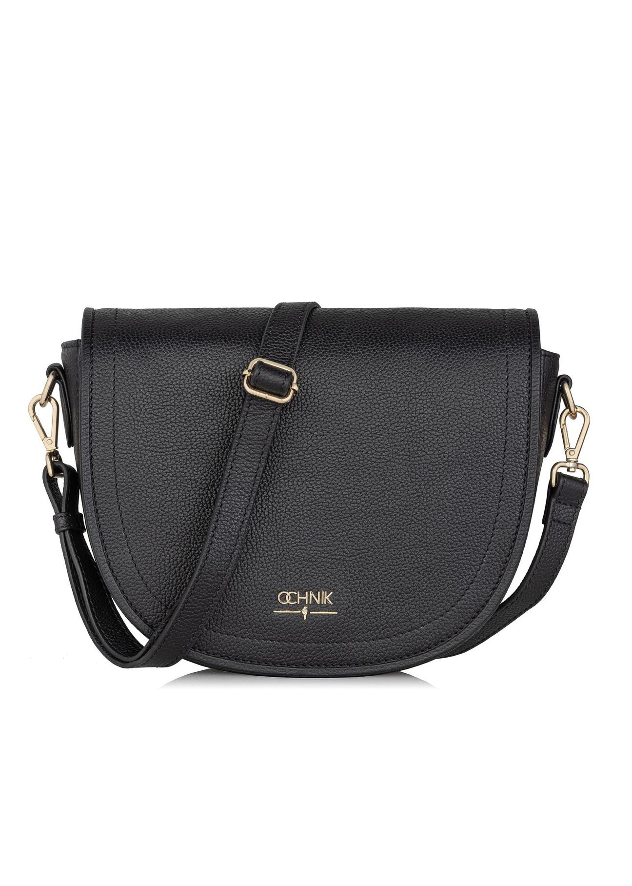 Black leather women's postbag TORES-0994-99(W24)-01