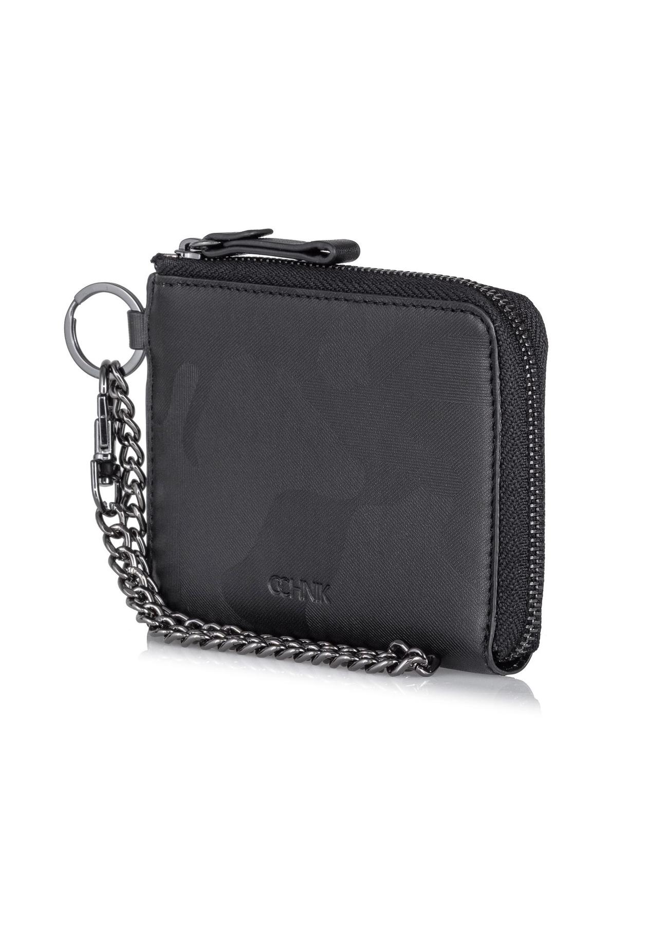 Men's leather wallet with chain PORMS-0526-99(W23)-02