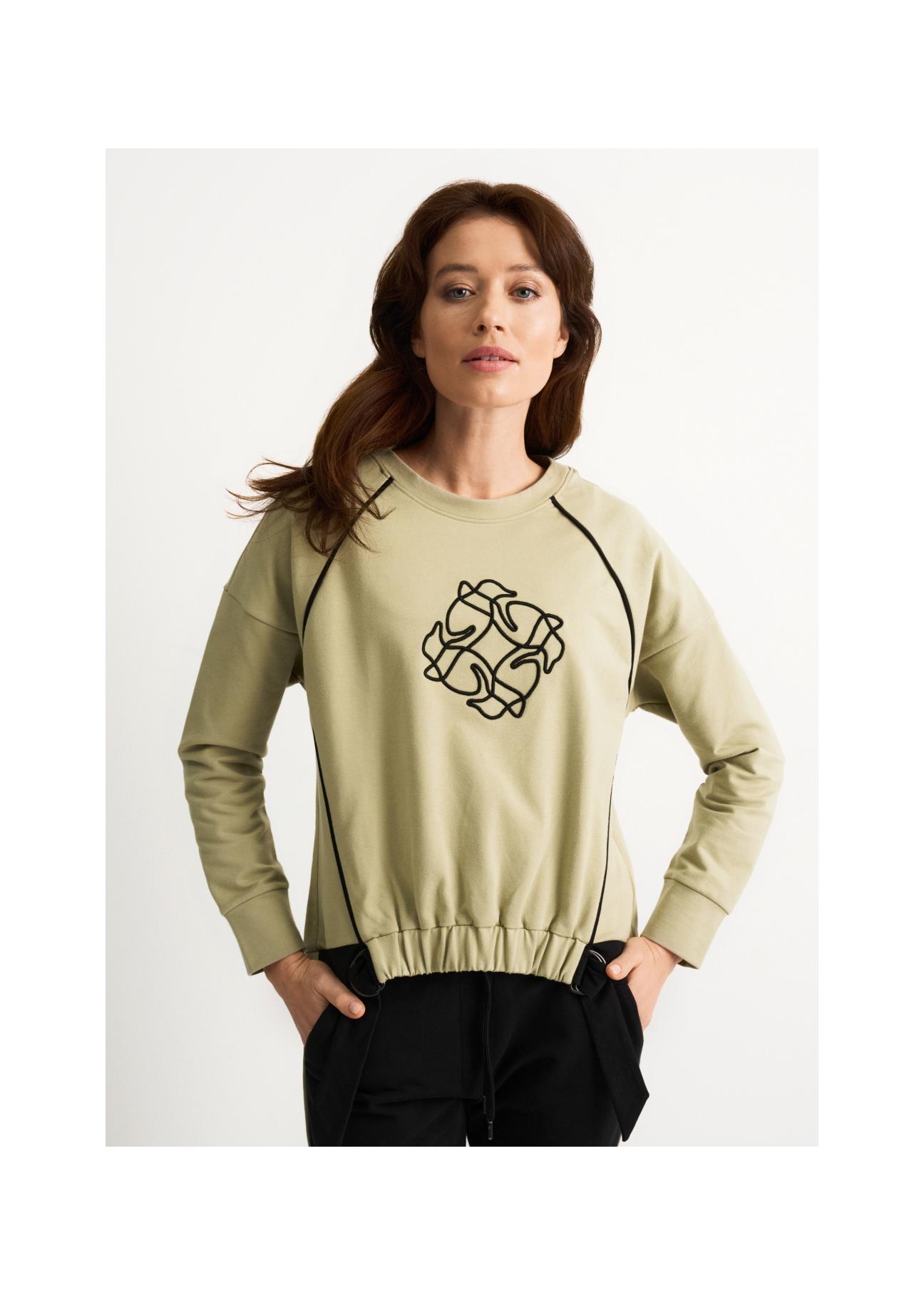 Women's pistachio sweatshirt with monogram BLZDT-0070-55(W23)-01