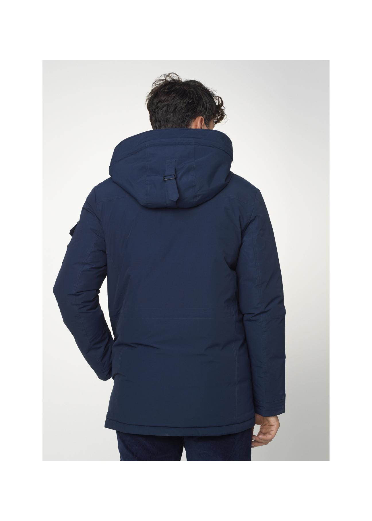 Longer men's jacket with hood KURMT-0253-69(Z24)-04