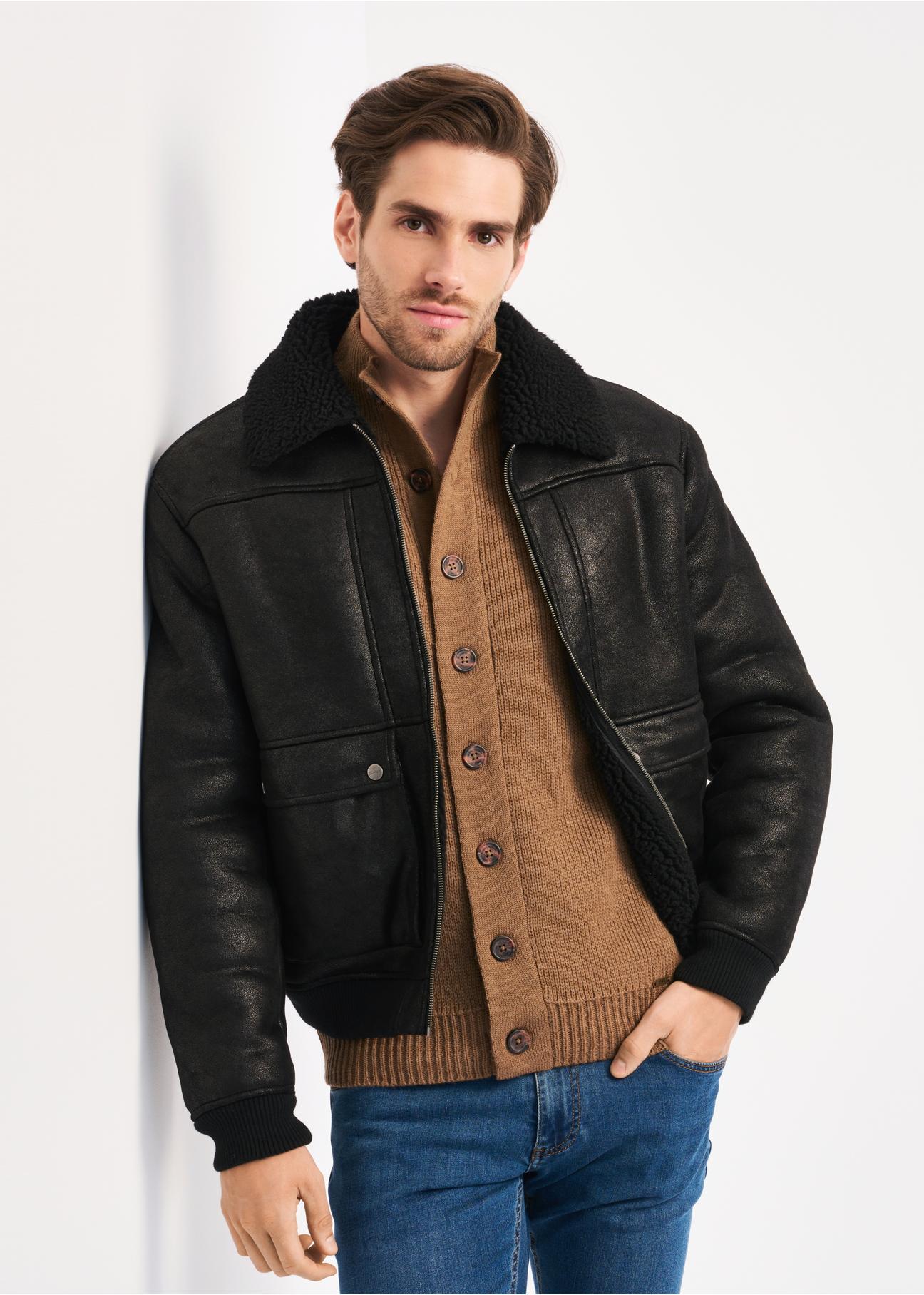 Men's sheepskin coat FUTMP-0002-99(Z22)-01