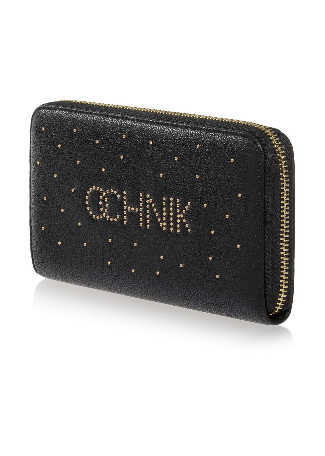 Large black women's wallet with rhinestones POREC-0354-99(Z23)-03