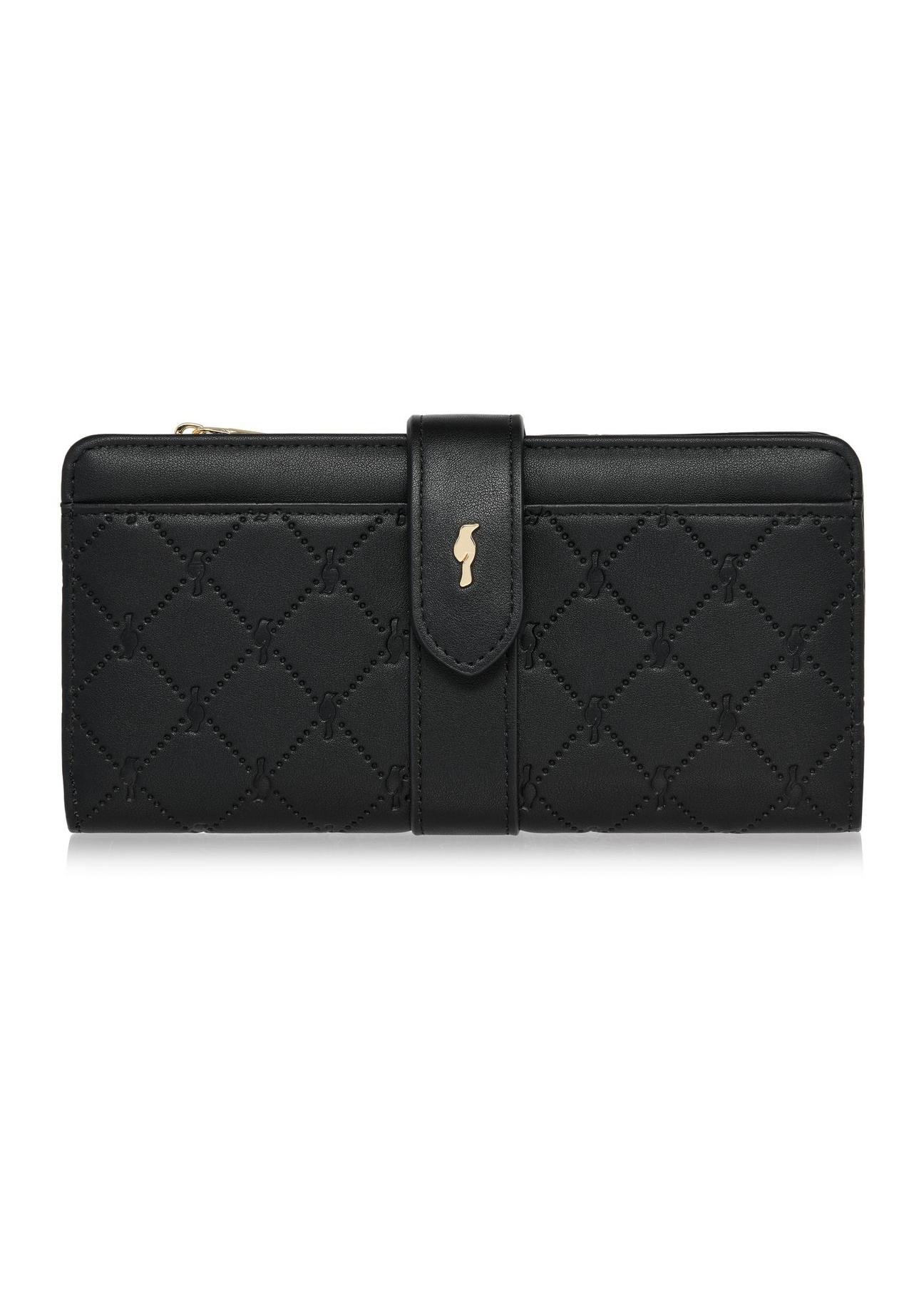 Large black women's wallet with embossing POREC-0390-99(Z24)