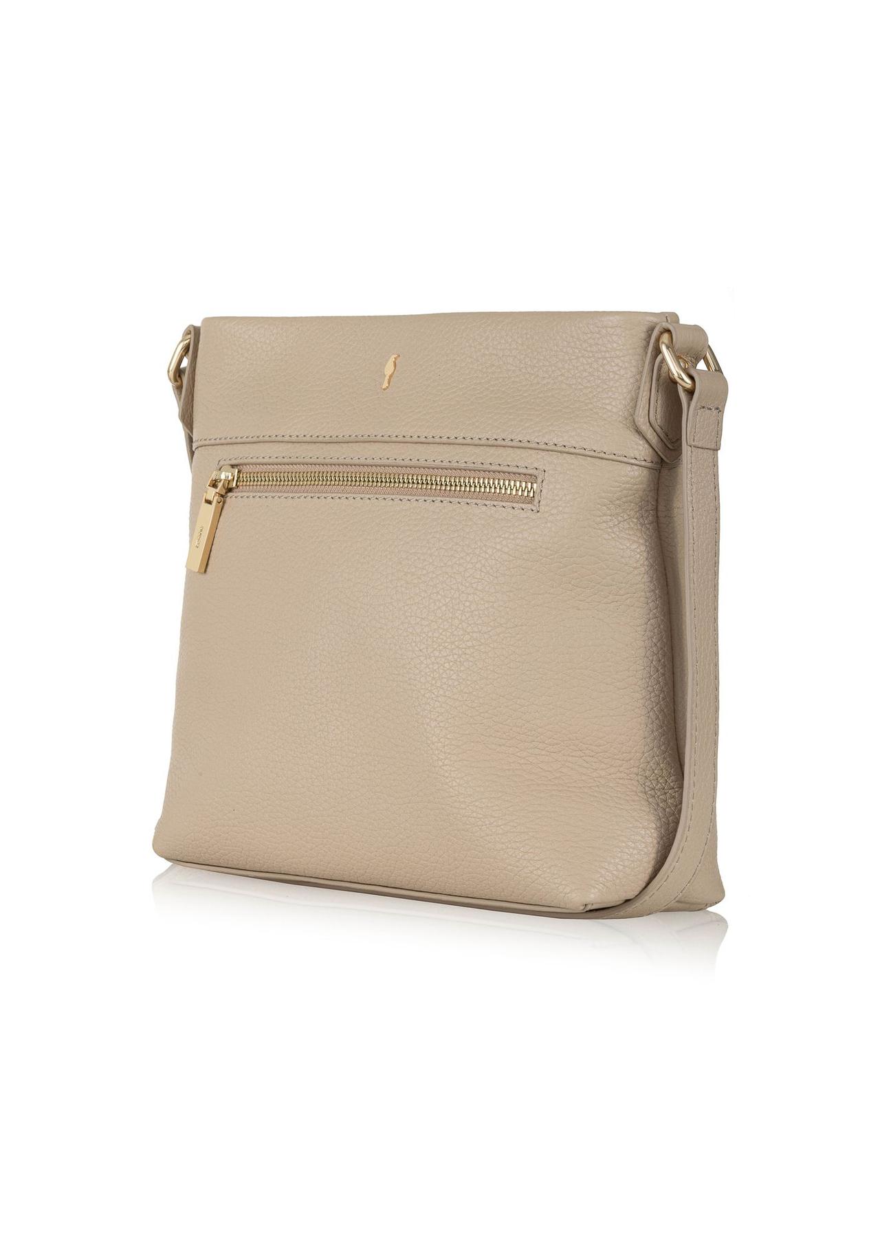 Leather beige women's shoulder bag TORES-0896B-81(Z24)-02