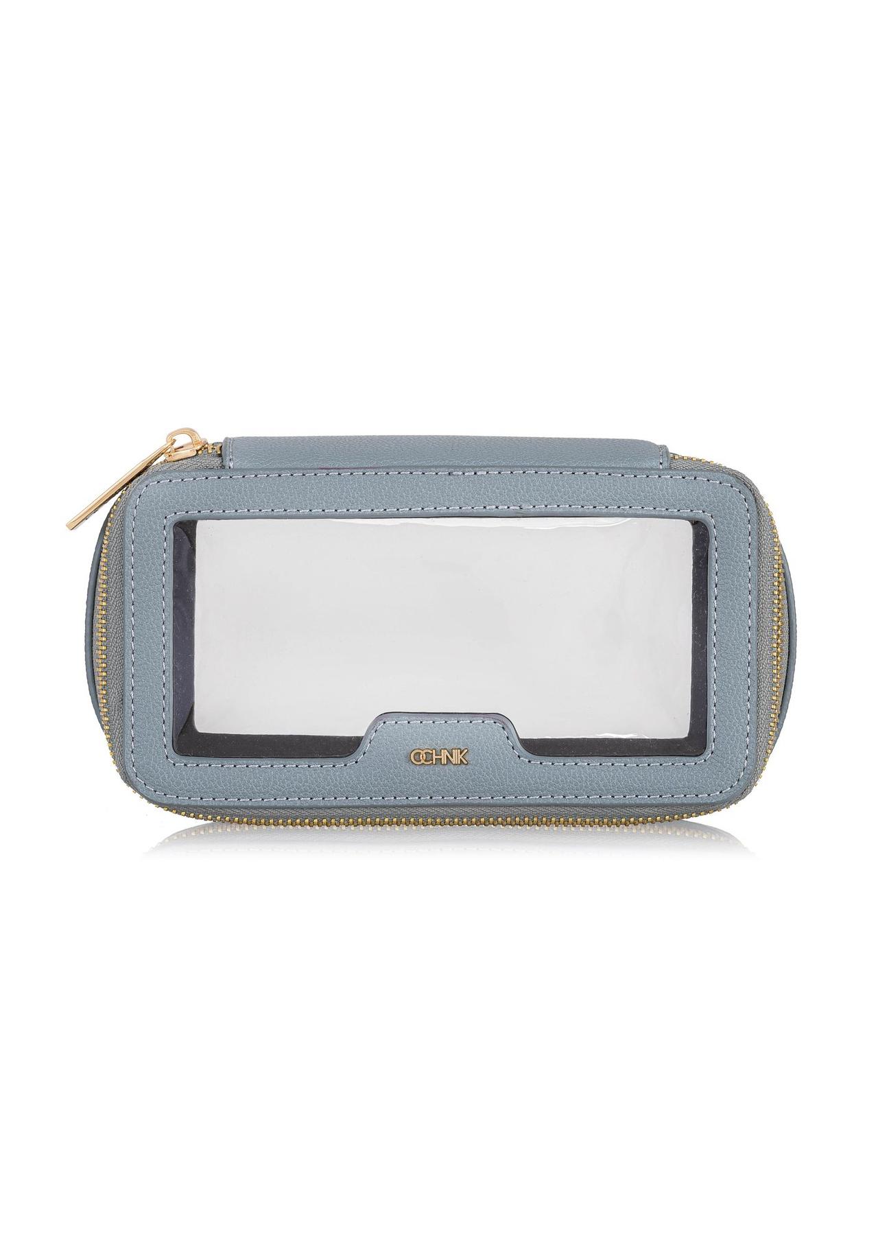 Small blue transparent women's cosmetic bag TOREC-0901-61(W24)-01