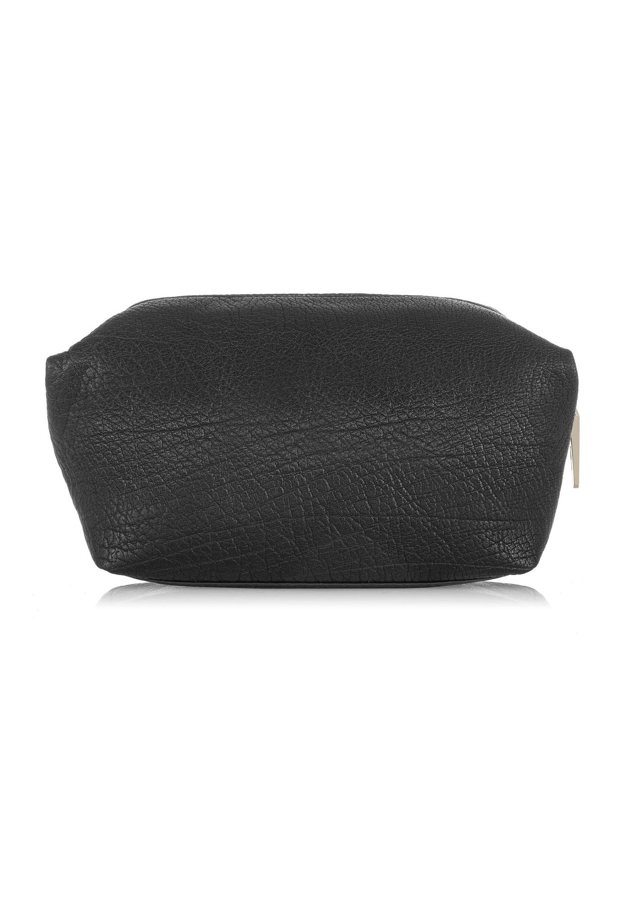 Women's black leather cosmetic bag PORES-0857-99(W23)-04