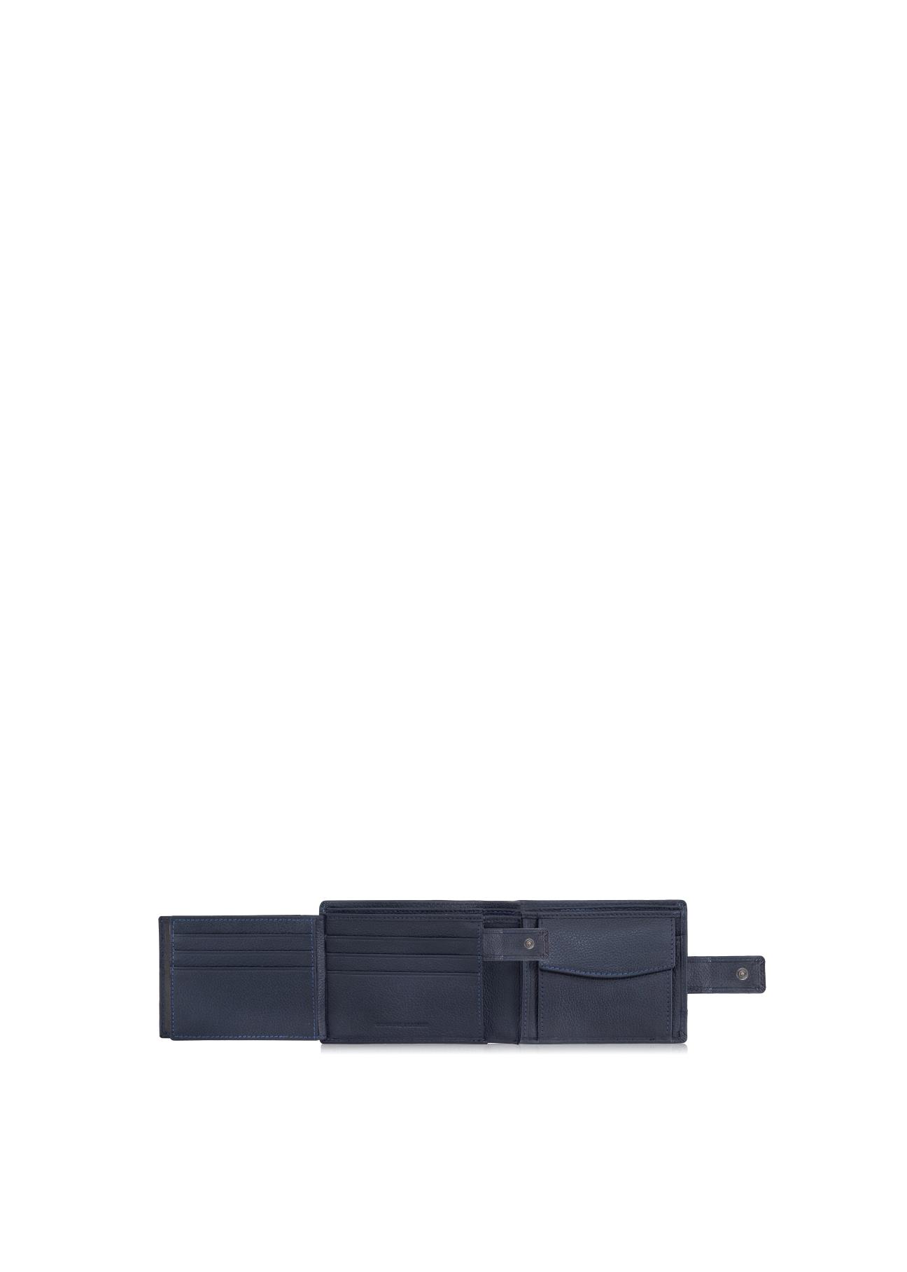 Men's navy blue leather wallet PORMS-0011-69(W24)-05