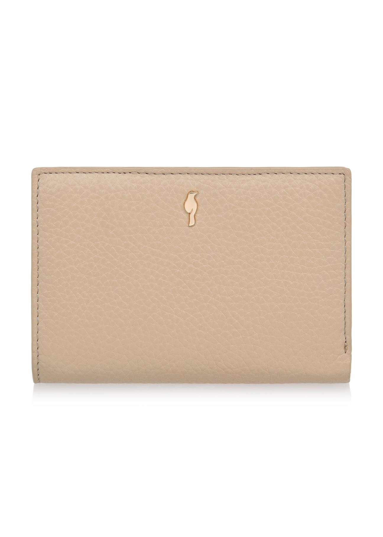 Women's beige leather wallet with RFID protection PORES-0805RFID-82(W24)-01