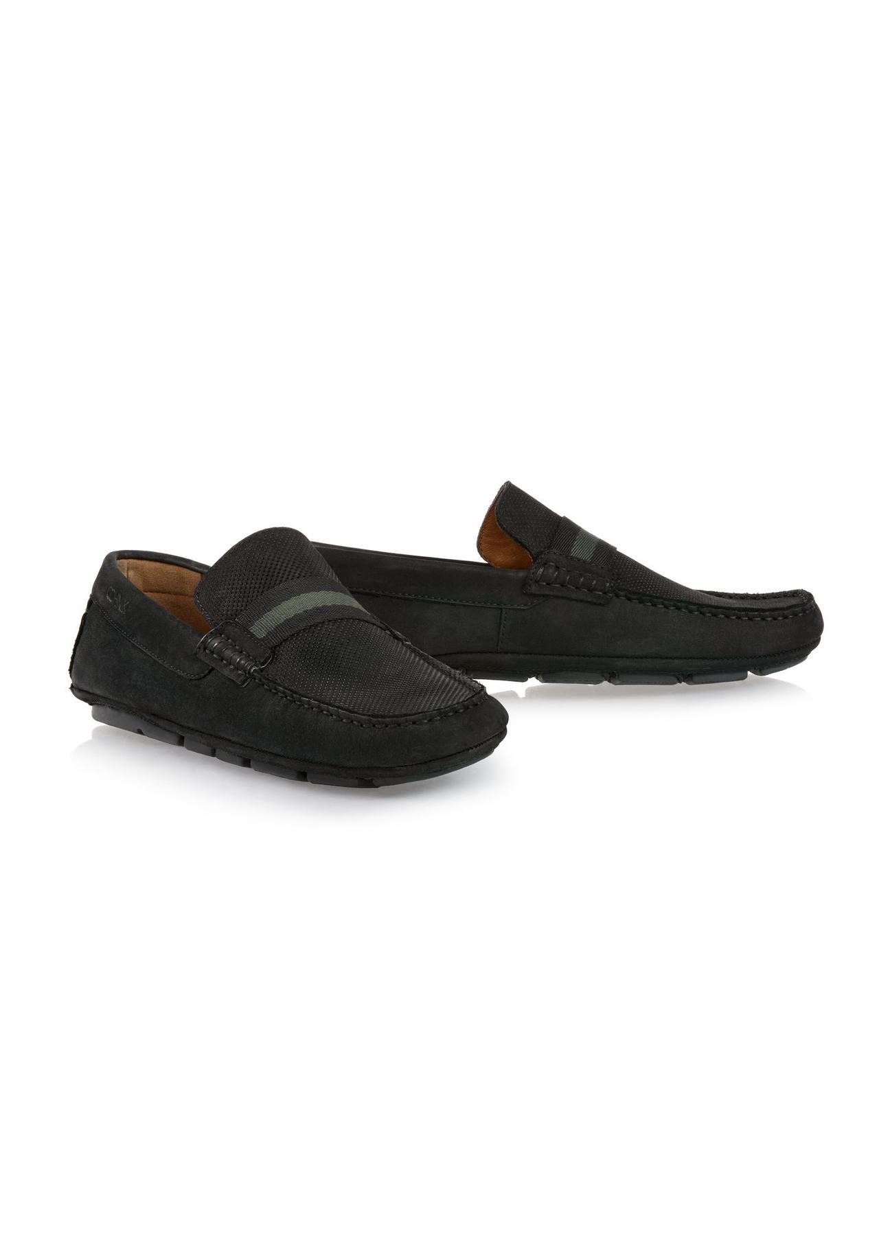 Men's black leather moccasins BUTYM-0428-99(W24)-02