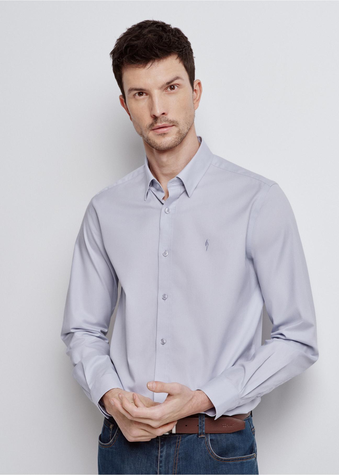 Blue elegant men's shirt KOSMT-0322-62(Z24)-01