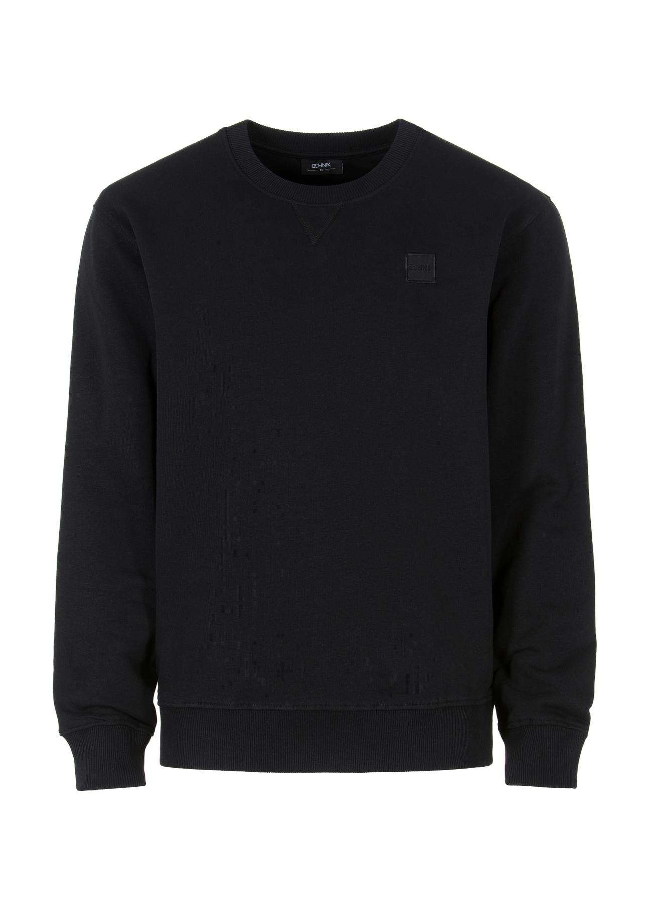 Black men's sweatshirt with logo BLZMT-0057-99(W23)-03