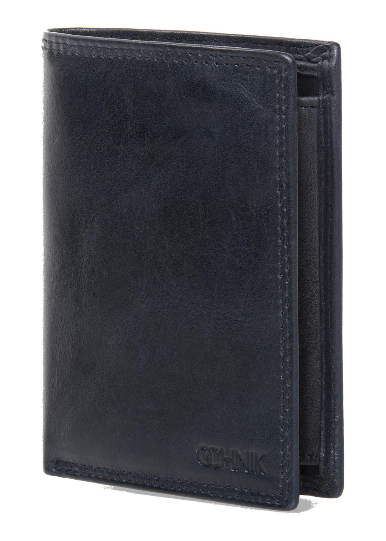 Men's navy blue leather wallet PORMS-0464A-69(W23)-05