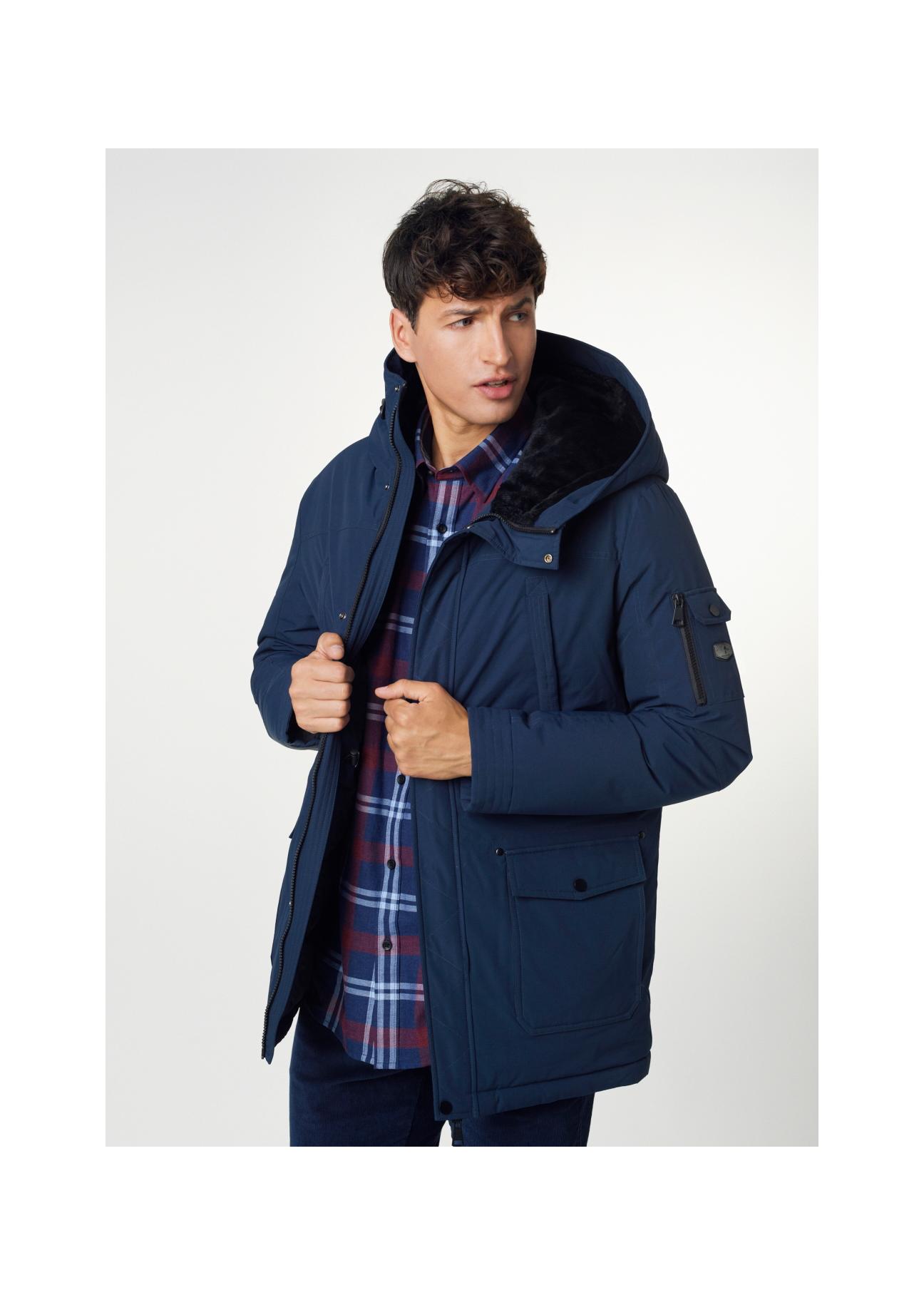 Longer men's jacket with hood KURMT-0253-69(Z24)-01