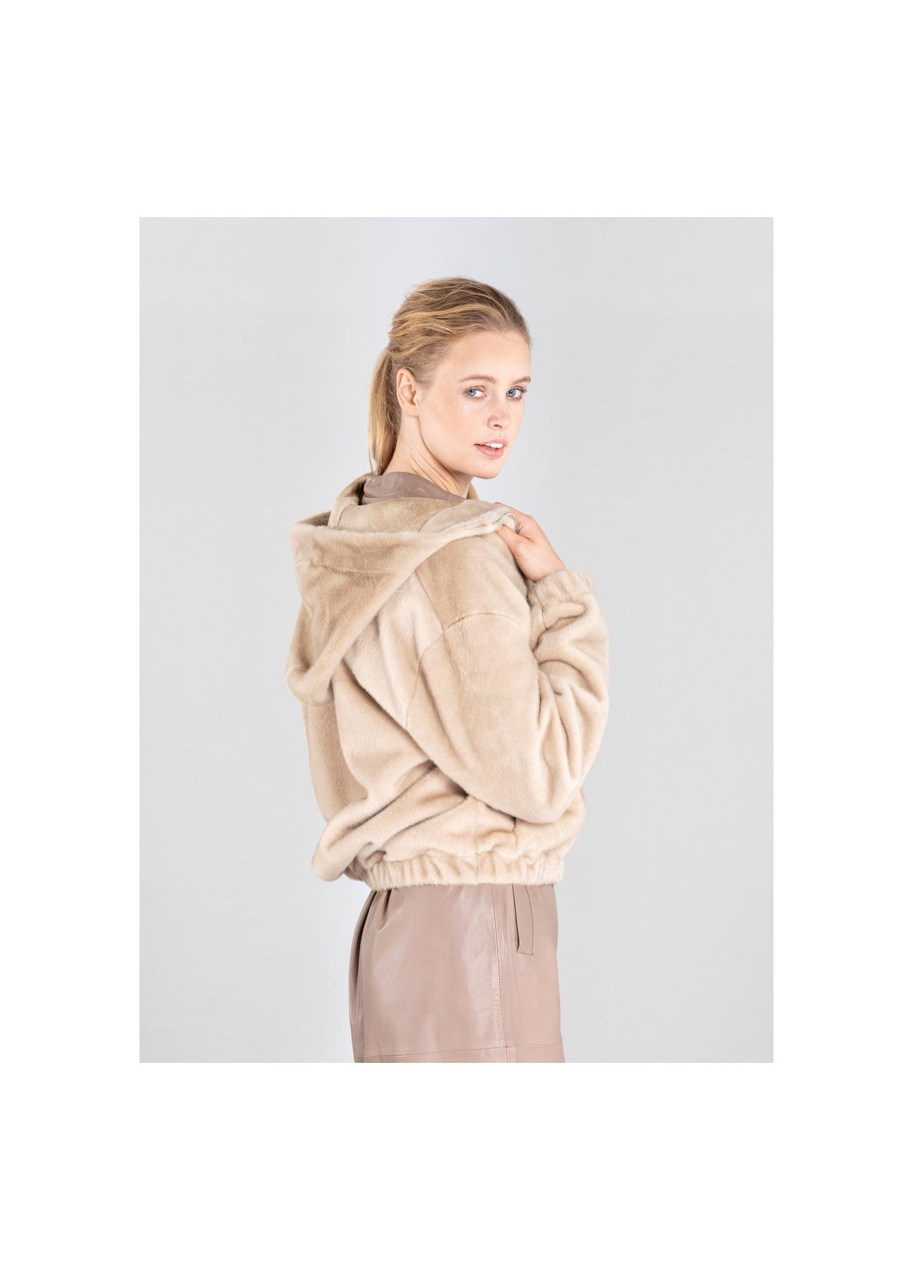 Women's artificial fur coat with hood FUTDT-0042-81(Z20)-03