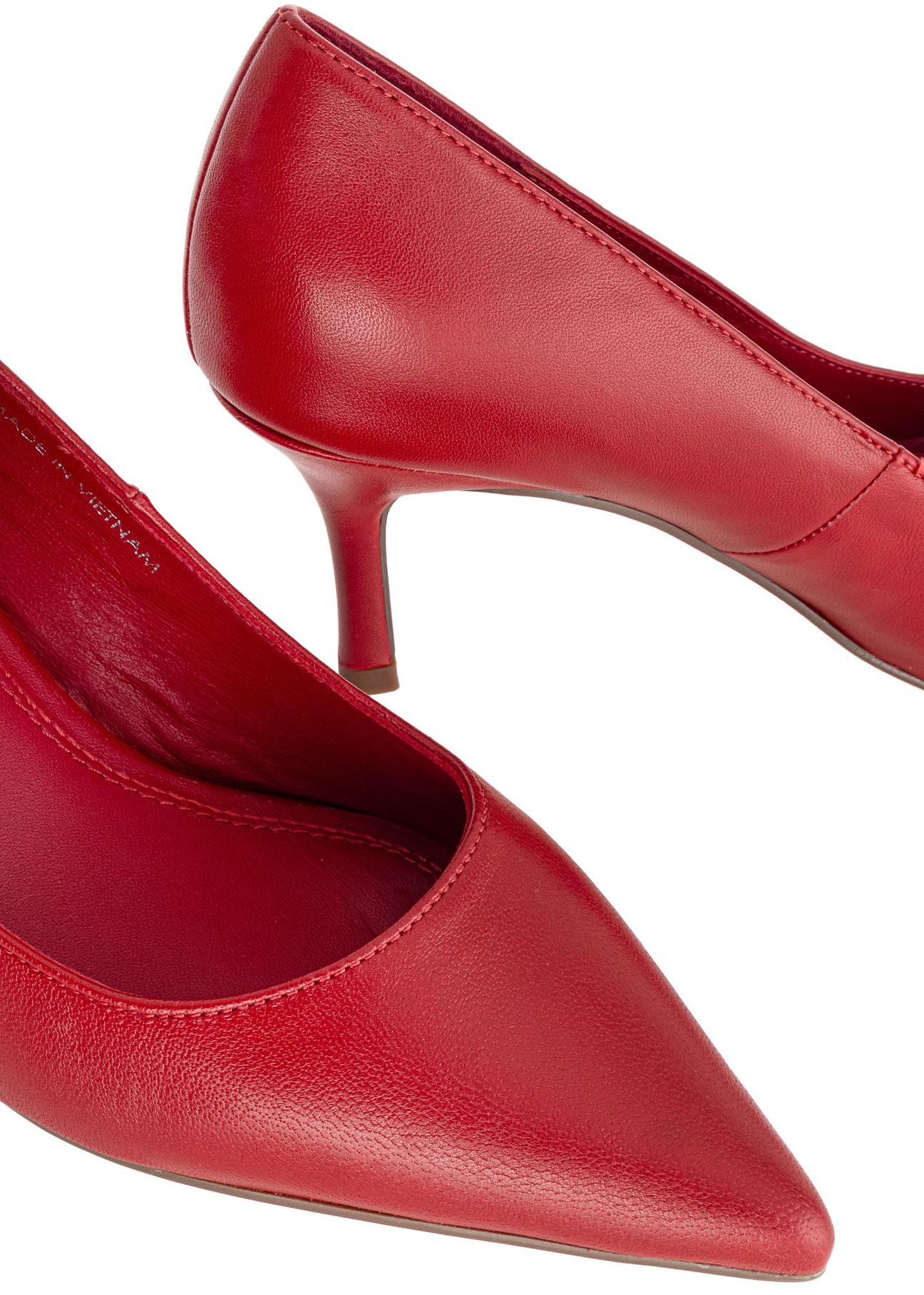 Red leather women's pumps BUTYD-1031-42(Z24)-09