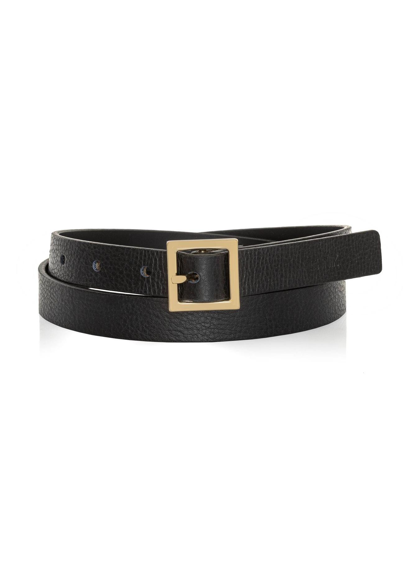 Black leather women's belt PASDS-0315-99(Z24)-01