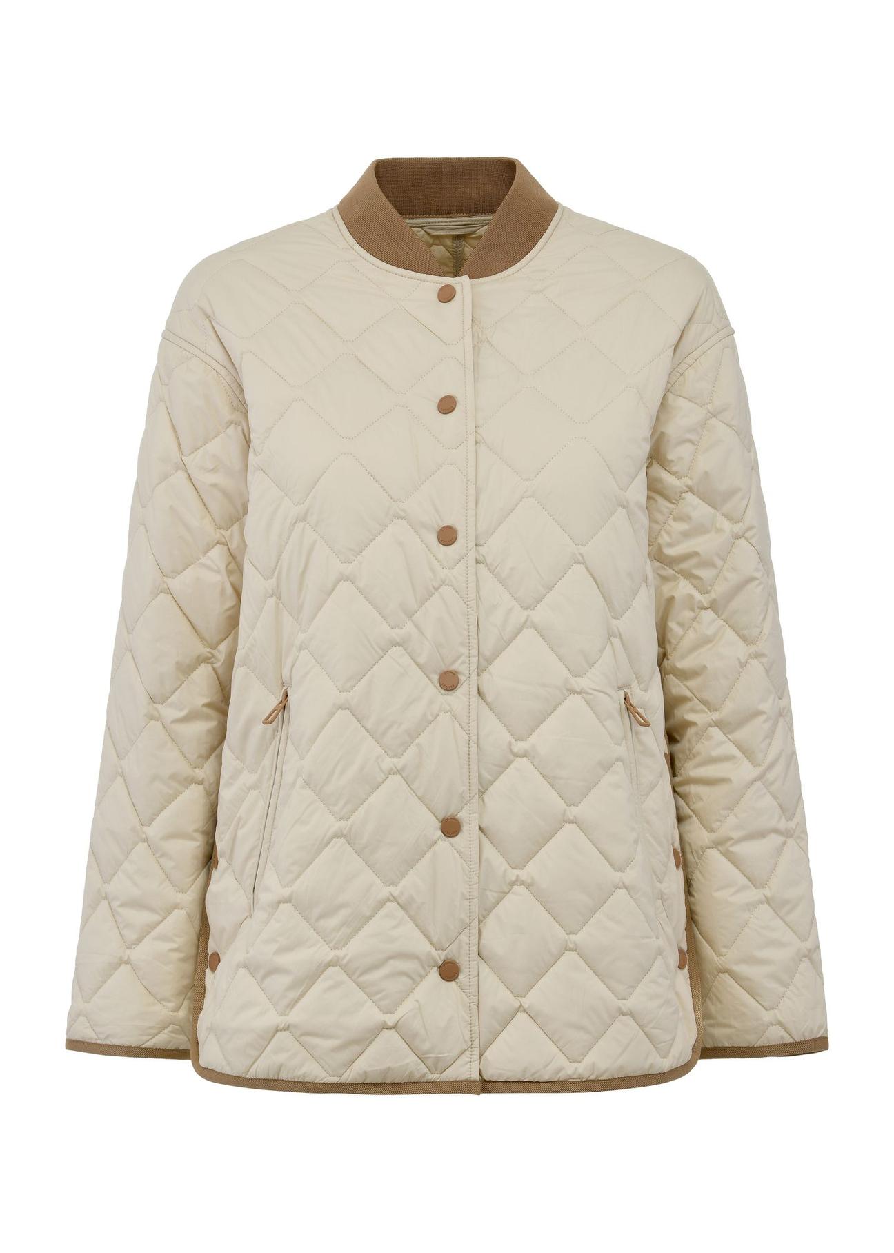 Beige quilted women's jacket KURDT-0580-81(W25)-01