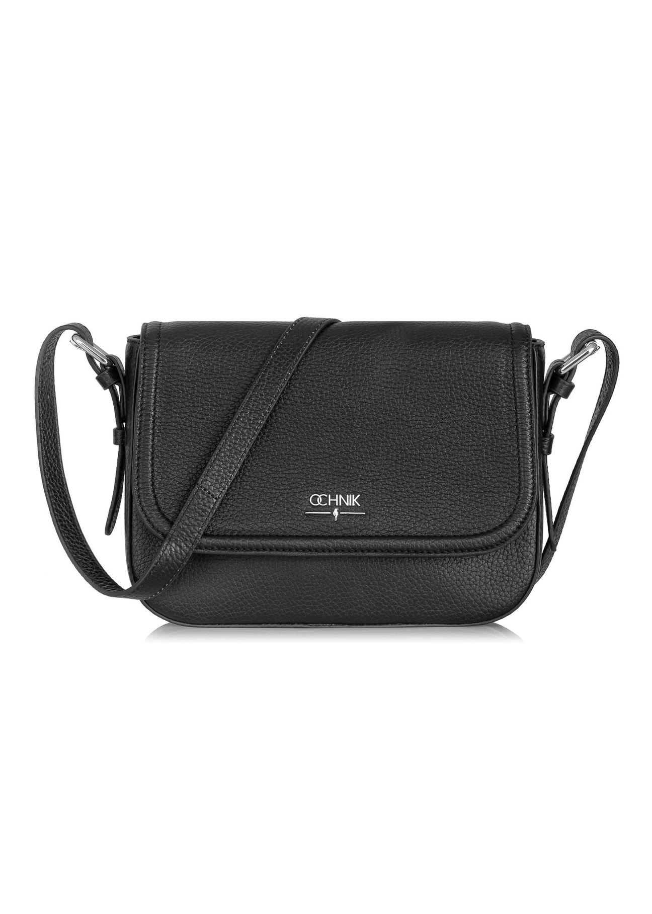 Black leather women's postbag TORES-0985-99(Z24)-01