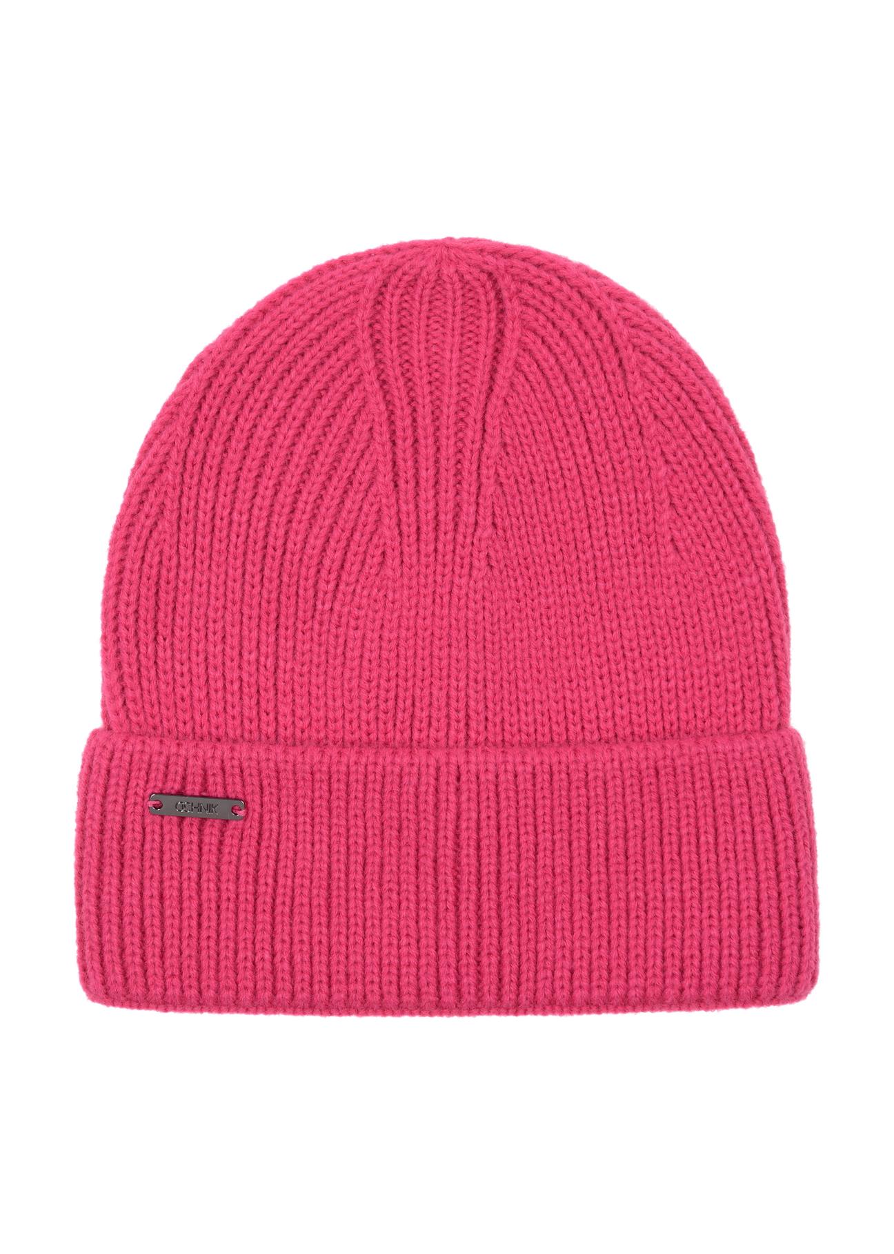 Pink women's winter hat CZADT-0162-32(Z23)-02