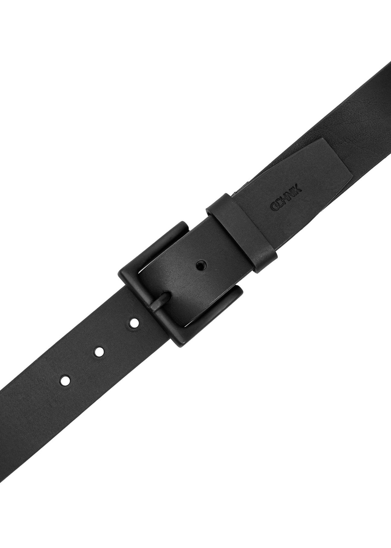 Black leather men's belt PASMS-0261-99(Z24)-04